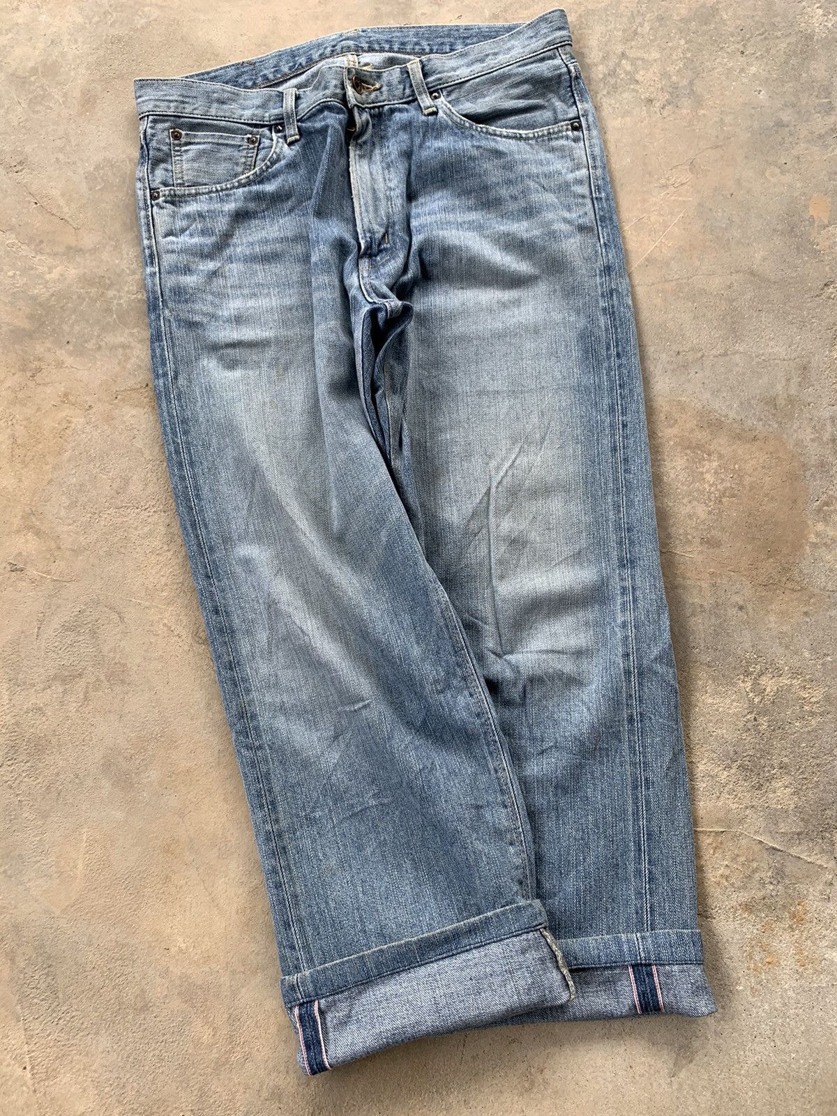 Edwin × Vintage Vintage Edwin 505 Redline Selvedge Distressed Denim Size US 34 / EU 50 - 6 Thumbnail