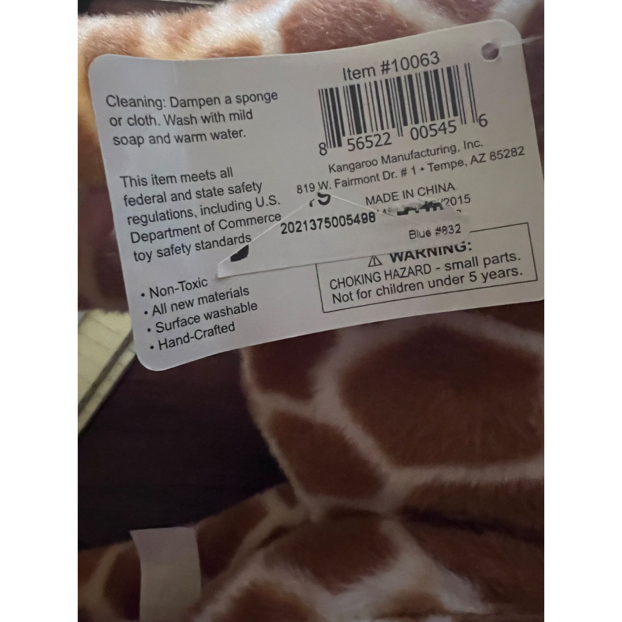Vintage Kangaroo Giraffe Stuffed Animal Plush Toy Large New With Tag Size ONE SIZE - 9 Thumbnail