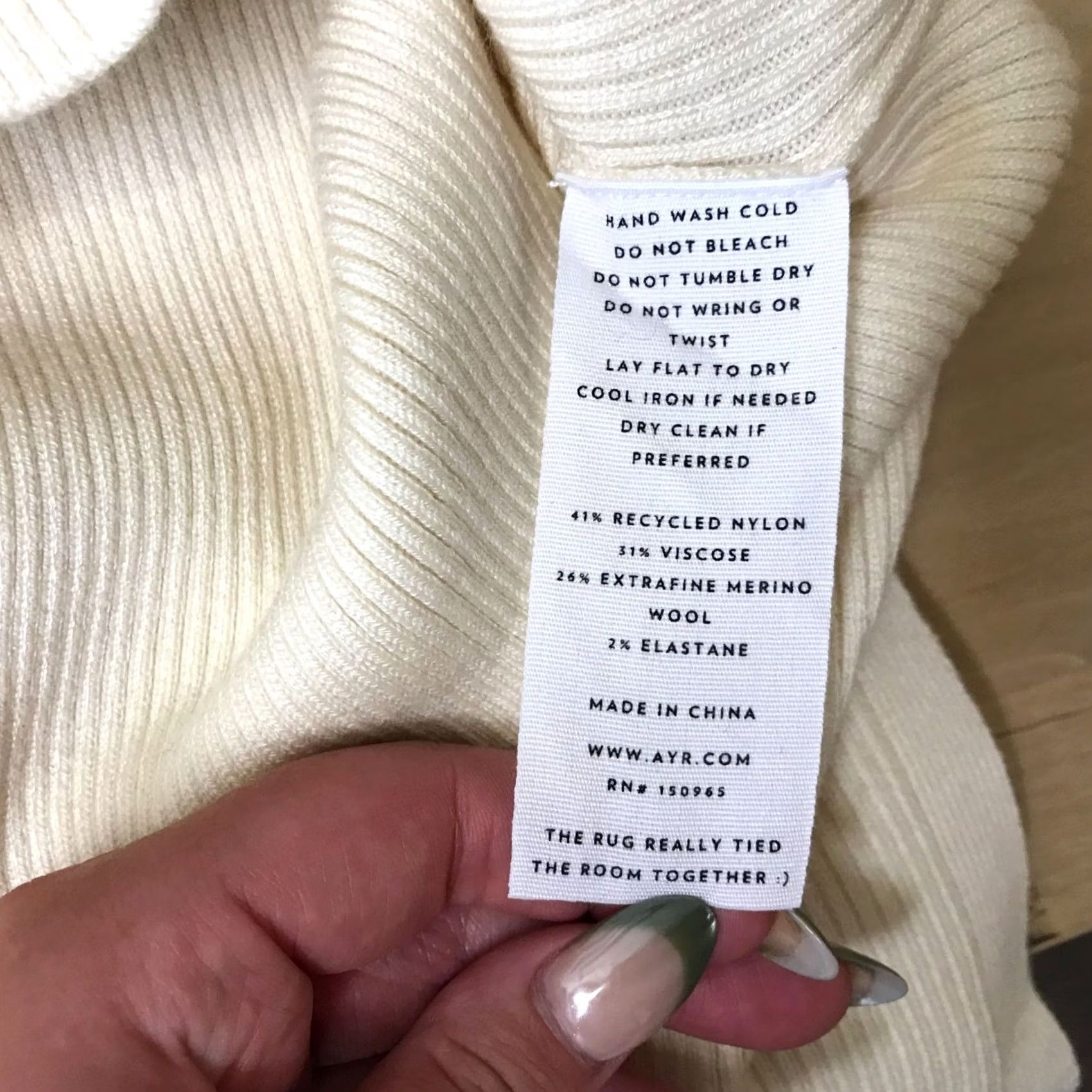 AYR AYR WOMEN'S SKIRT S MIDI CREAM RIBBED MERINO WOOL BLEND STRAIGHT & PENCIL" Size S / US 4 / IT 40 - 8 Thumbnail