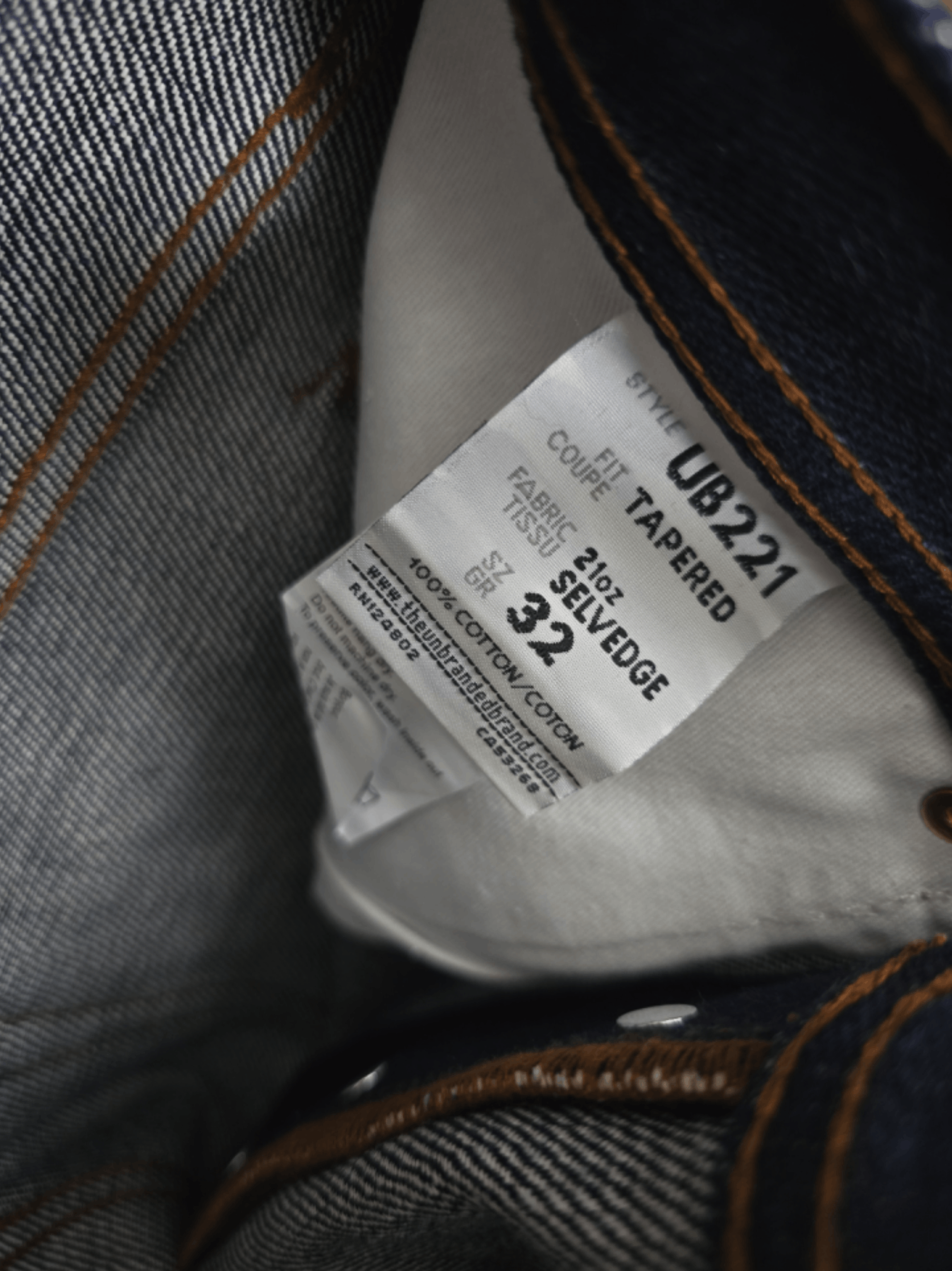 The Unbranded Brand UB221 Tapered Fit 21oz Indigo Selvedge Size US 32 / EU 48 - 3 Thumbnail