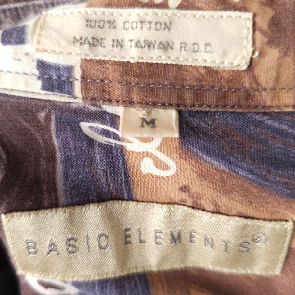 Vintage VINTAGE Basic Elements Camp Shirt Mens Size M 90s All Over Print Relaxed Fit Brown Cotton Button-Down Collar Short Sleeve Geometric Pattern 90s Mens Size US M / EU 48-50 / 2 - 6 Thumbnail
