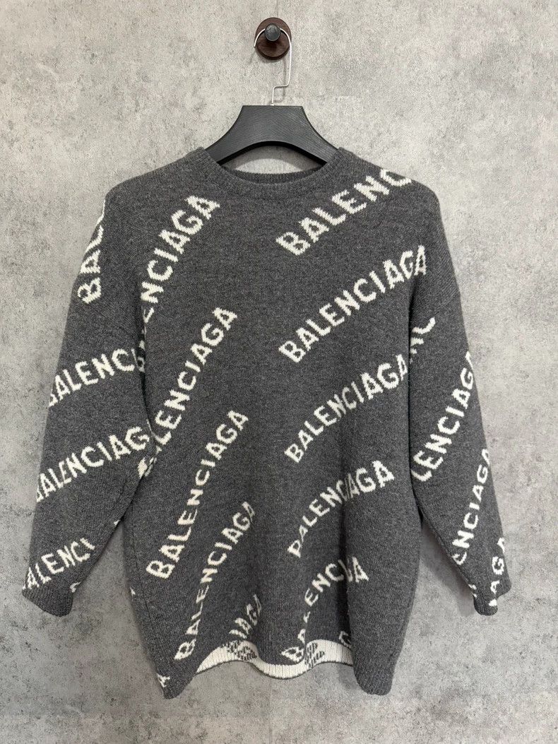 Balenciaga Gray Logo Sweater XS