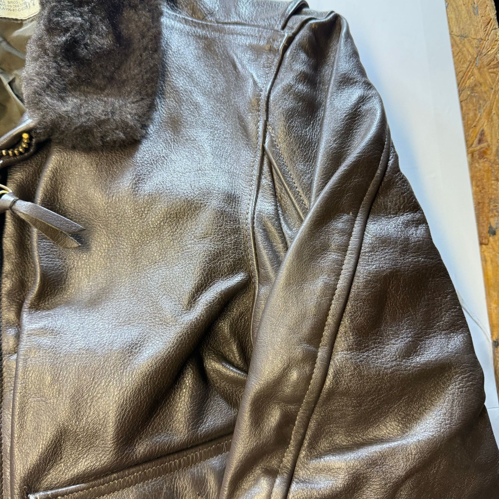 Other Jacket Flyer Leather Brill Bros Inc. Brown/Brown Size 40 Size US XXS / EU 40 - 8 Thumbnail
