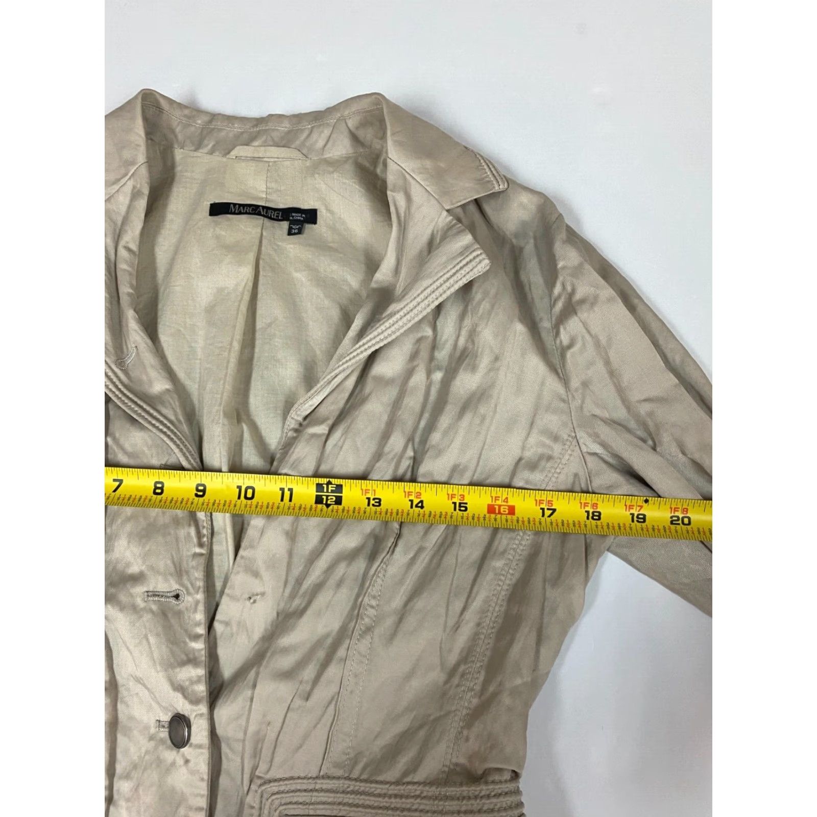 Coldwater Creek Coldwater Creek Jacket Women 36 Beige Button Casual Chambray Cotton Blend Mid-Length Urban American Womens Size XS / US 0-2 / IT 36-38 - 7 Thumbnail