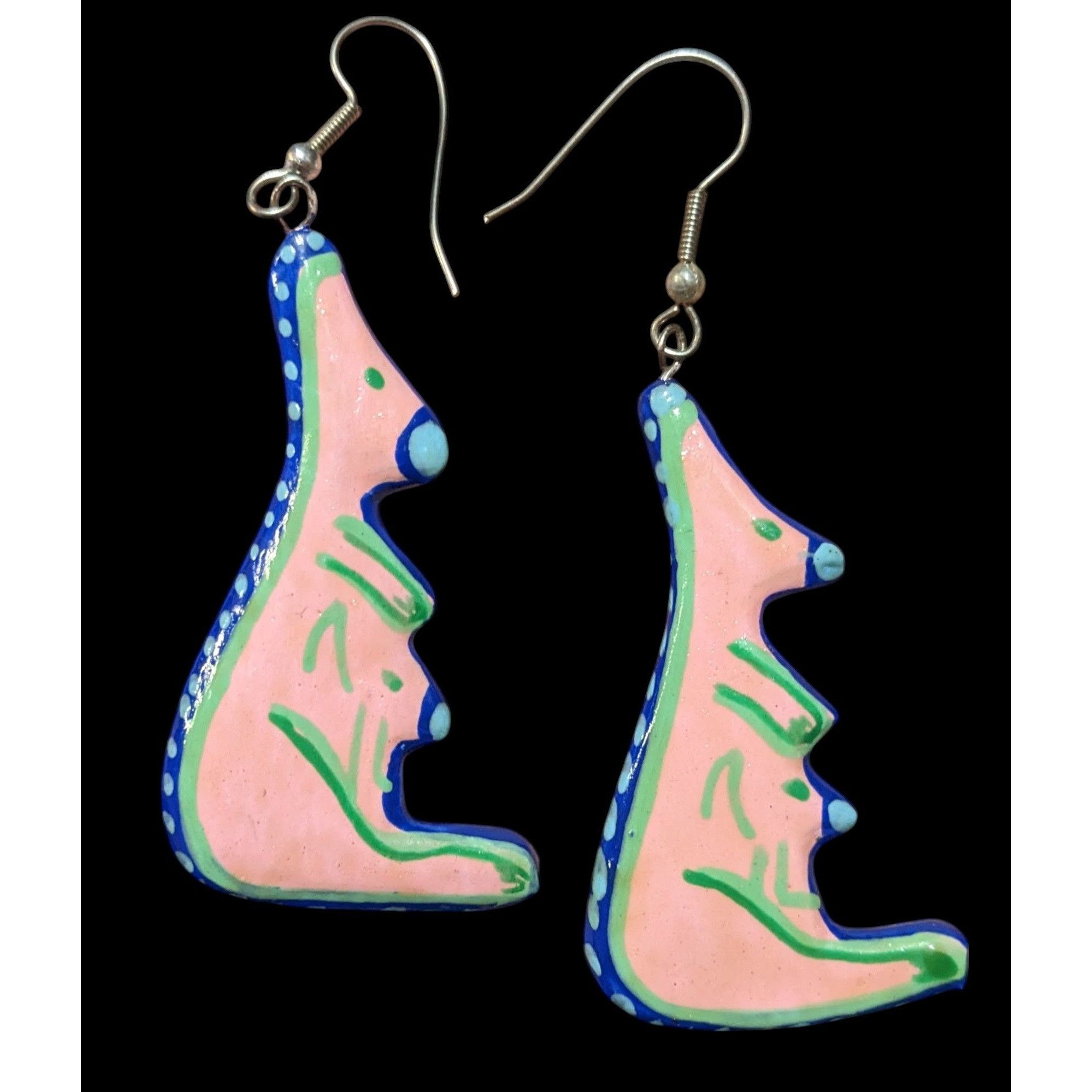 Other Vintage 90s Hand Painted Australian Kangaroo Earrings Size ONE SIZE - 1 Thumbnail