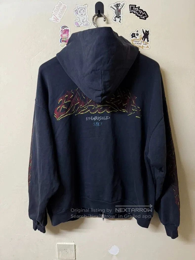 Balenciaga Balenciaga Black Flame Logo Zip Hoodie. Size US S / EU 44-46 / 1 - 2 Thumbnail