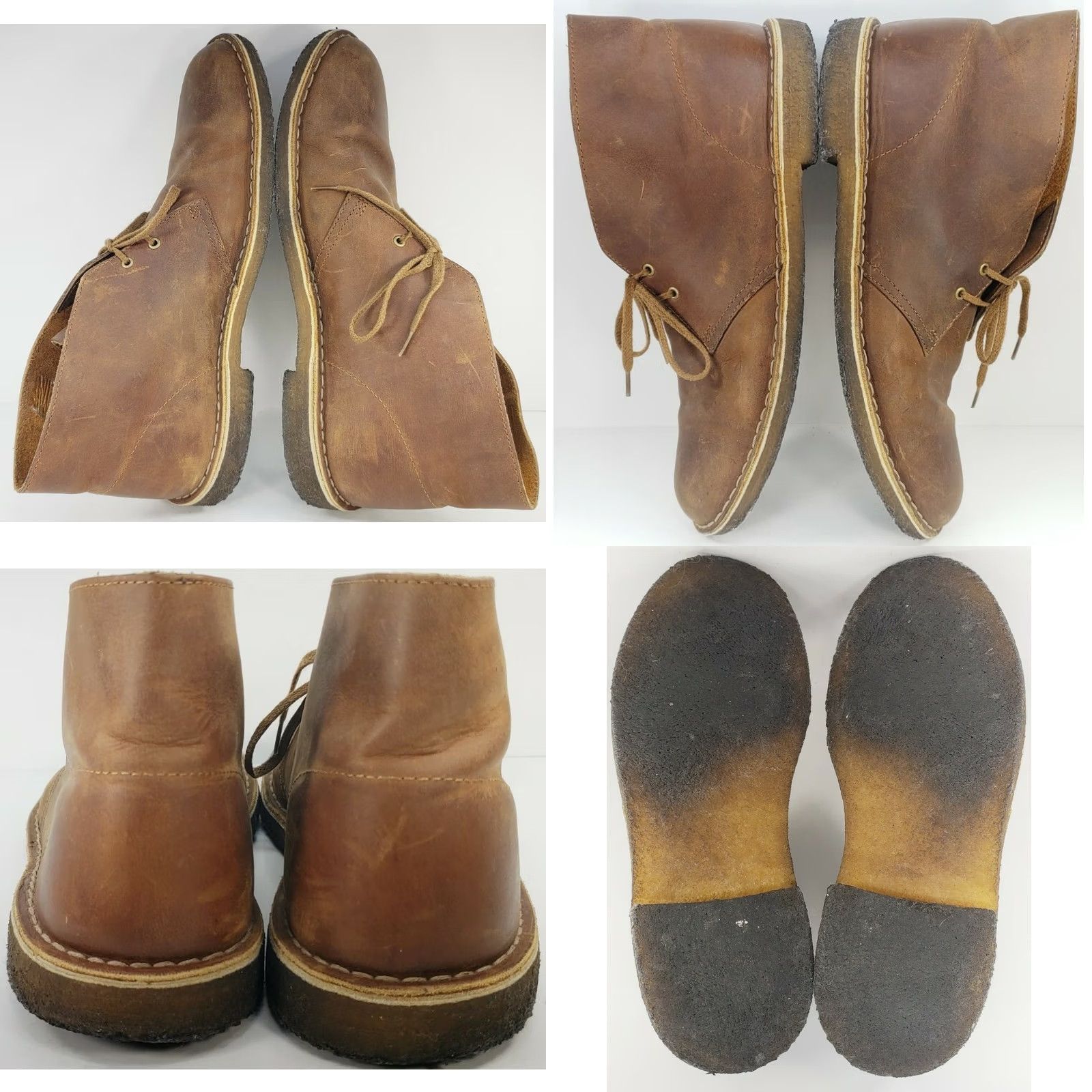 Clarks VINTAGE Clarks Desert Boot Chukka Men's Brown Leather Crepe Sole 11.5 US/11 UK Boots Size US 12 / EU 45 - 8 Thumbnail