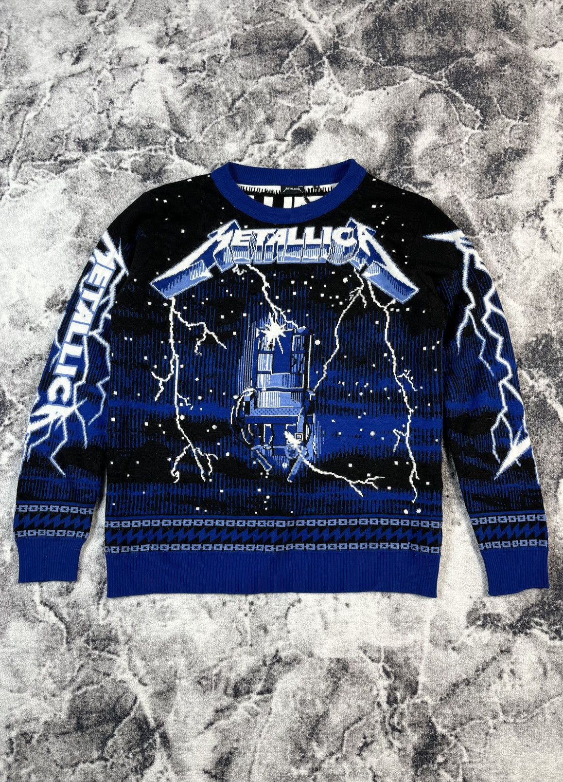 Metallica Metallica Knit Sweater Blue Lightning Probit L Size US L / EU 52-54 / 3 - 1 Thumbnail
