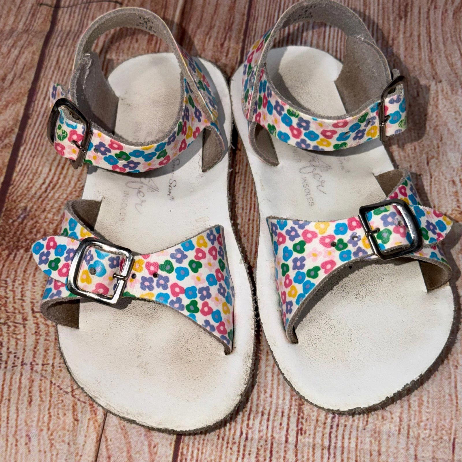 Other Salt Water Kids Floral Print Leather Sandals Size 8 Size US 8 / IT 38 - 1 Thumbnail