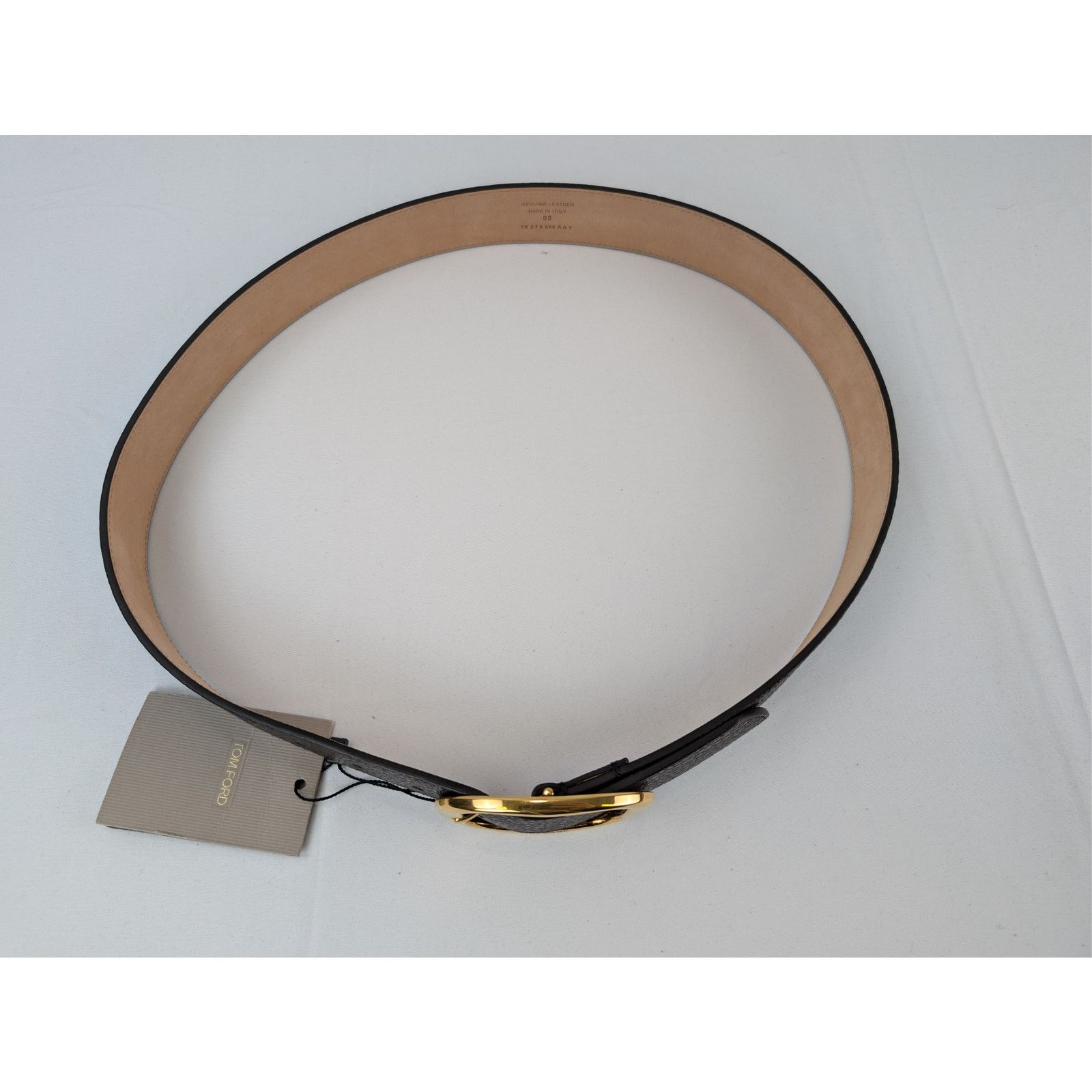 Tom Ford o1rshd1 Size: 85 / Men's Vacchetta Leather Oval-Buckle Belt Size 34 - 5 Thumbnail