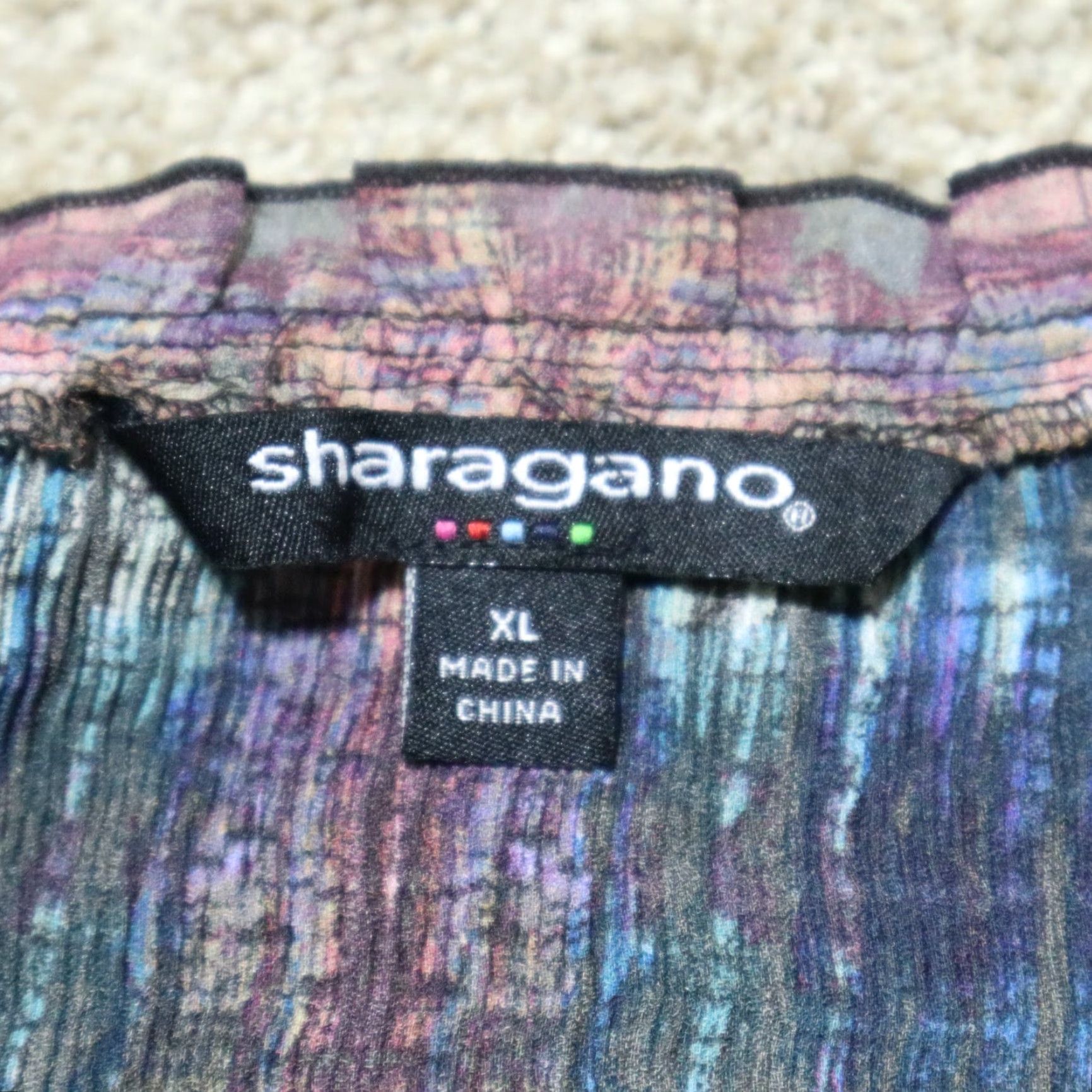 Vintage Sharago Sharagano Shirt Women XL Blue Short Sleeve Beaded Lightweight Casual Vintage No Size XL / US 12-14 / IT 48-50 - 3 Thumbnail
