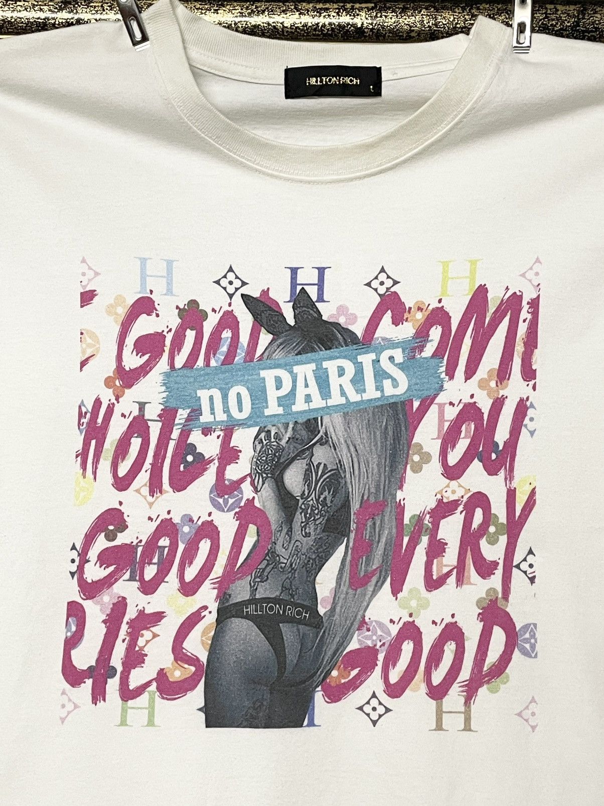 Hysteric Glamour Vintage Japan Designer Hillton Rich No Paris Sexy Girl Tee Size US M / EU 48-50 / 2 - 3 Thumbnail