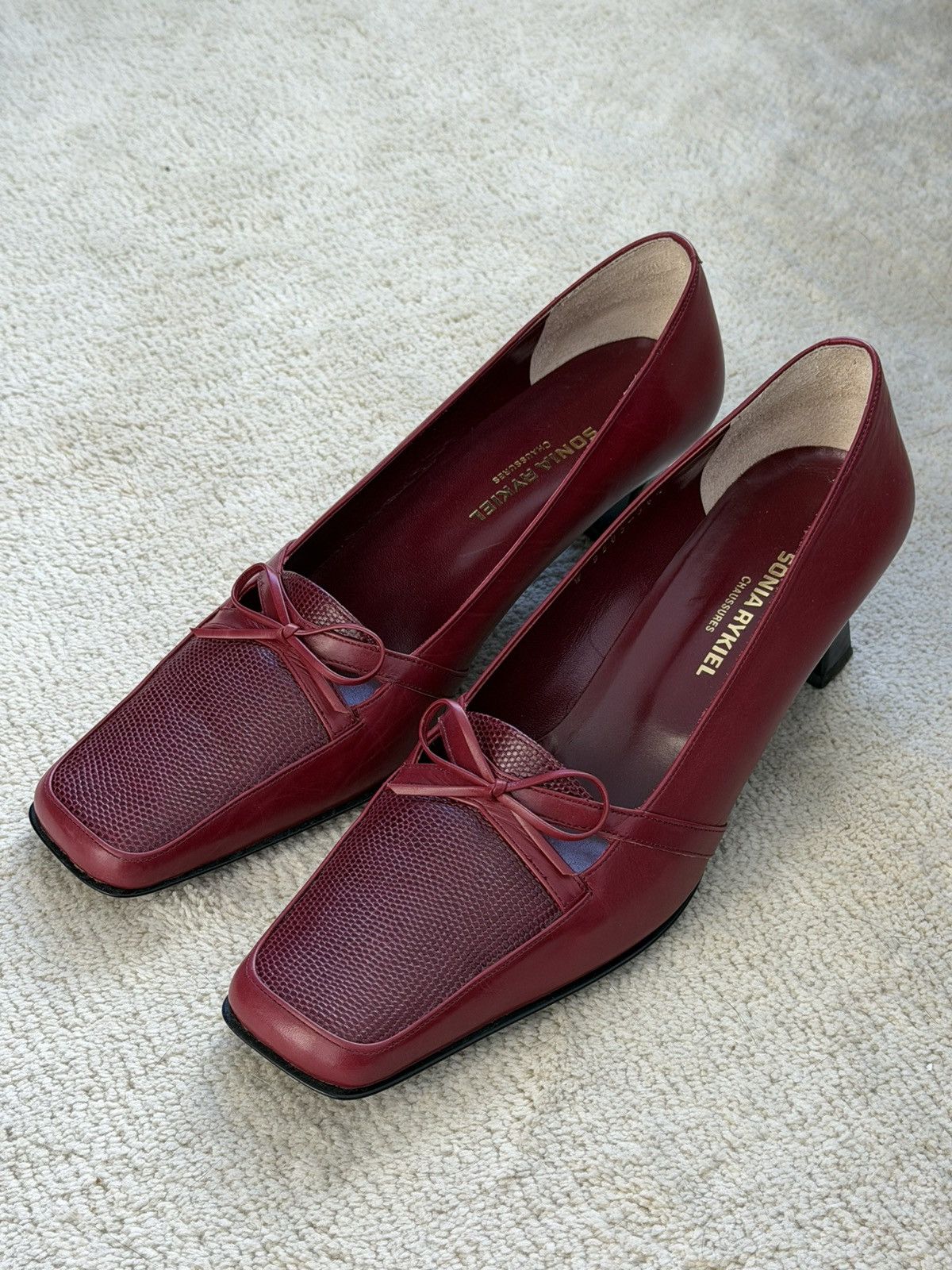 Sonia Rykiel Sonia Rykiel burgundy leather pumps – size 36.5 Size US 5.5 / IT 35.5 - 1 Thumbnail