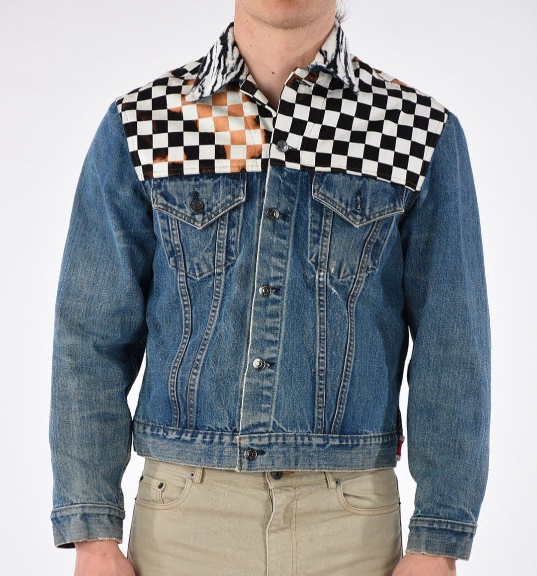 Herman Market Patchwork Cotton Denim Jacket - Unisex Size US M / EU 48-50 / 2 - 2 Thumbnail