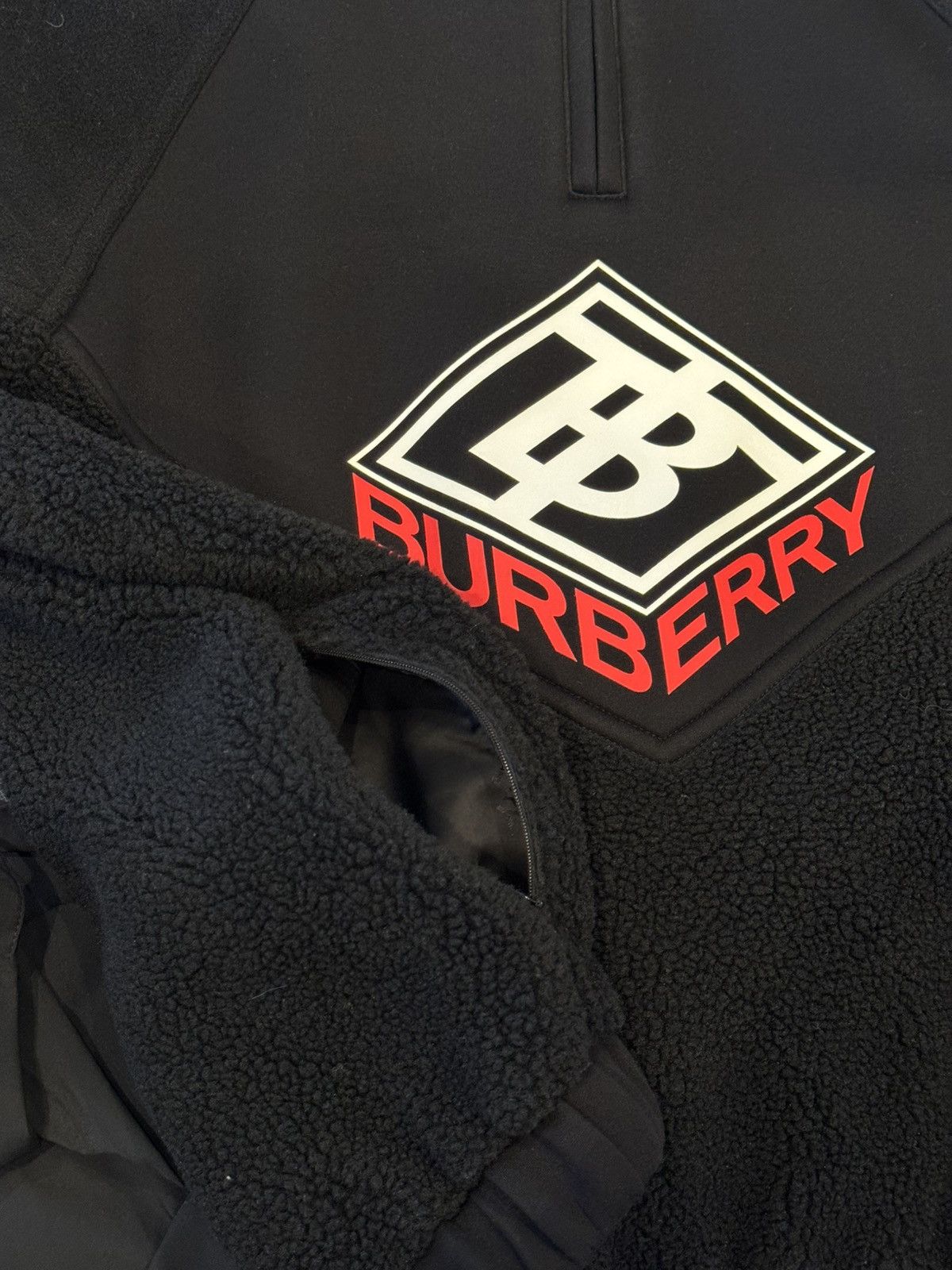 Burberry Burberry TB Monogram Half-Zip Sherpa/Fleece Pullover Size US M / EU 48-50 / 2 - 15 Thumbnail
