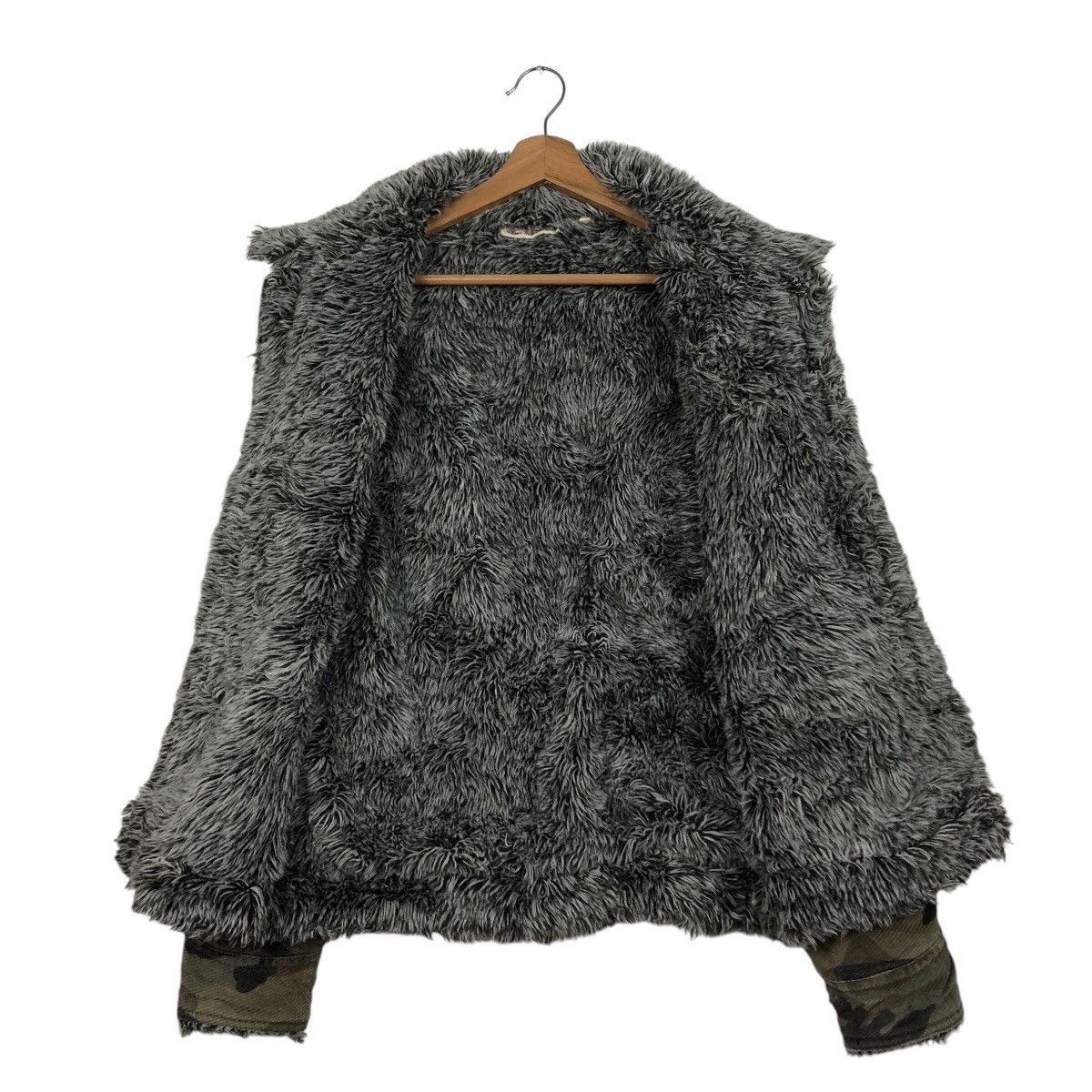Japanese Brand 📌Vintage Biker Jacket Camouflage Mink Fur Fleece Blanket Size US L / EU 52-54 / 3 - 14 Thumbnail