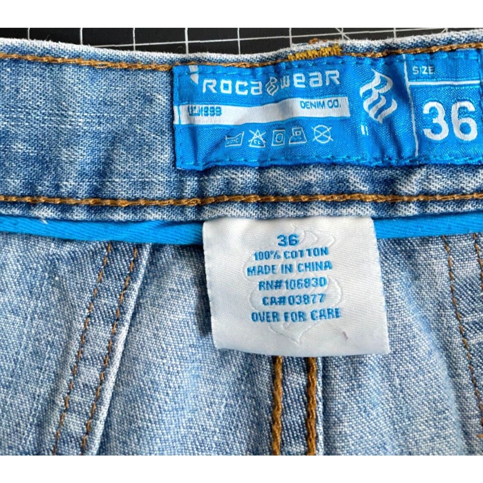 Rocawear VINTAGE Rocawear Baggy Jeans Men's 34 x 33 Light Blue Embroidered 90s Hip Hop Size US 34 / EU 50 - 3 Thumbnail