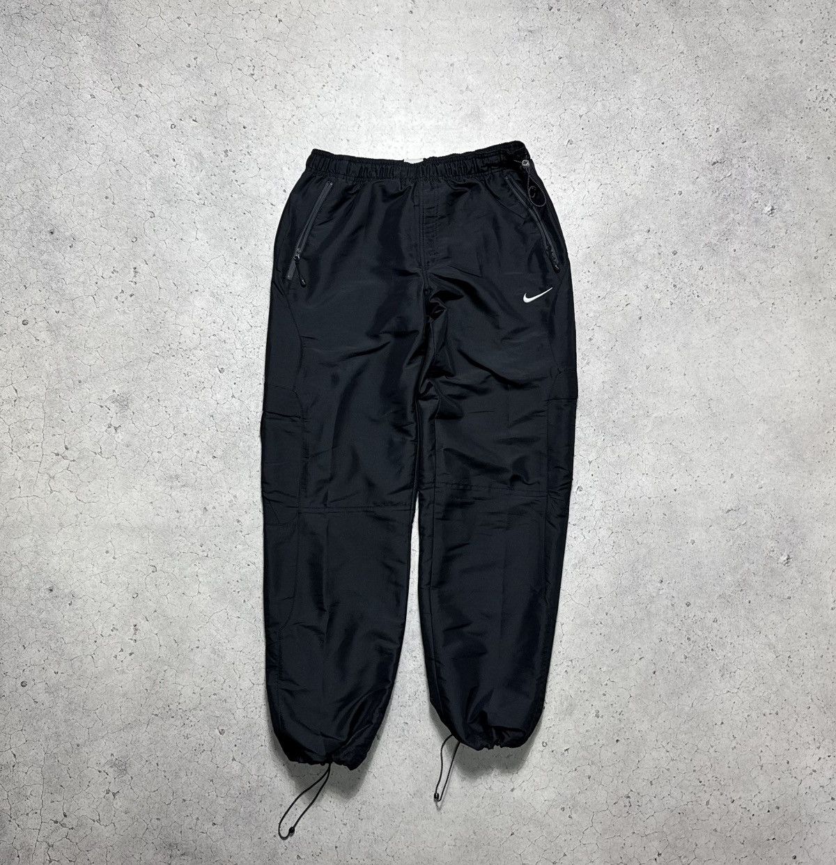 Nike Nike Vintage Nylon Baggy Track Pants Black Swoosh Drill Size US 30 / EU 46 - 1 Thumbnail