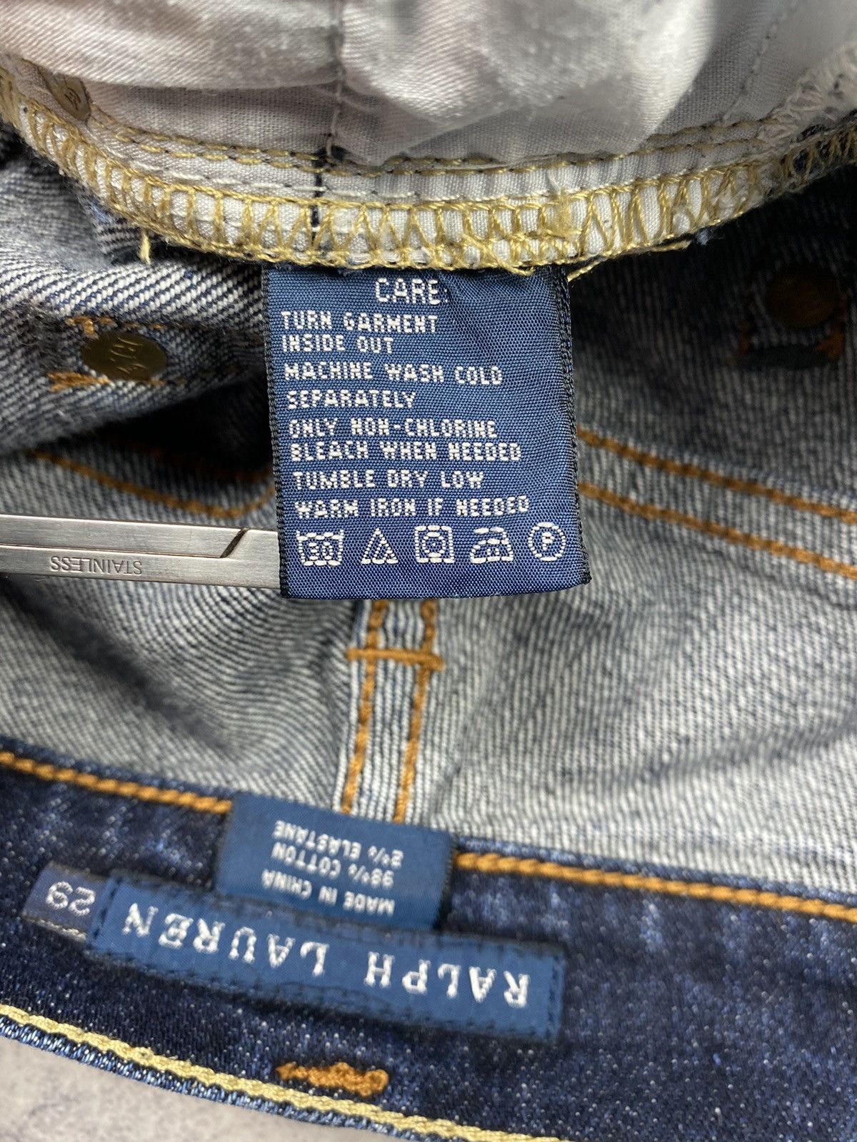 Polo Ralph Lauren × Ralph Lauren × Vintage Vintage Polo Ralph Lauren Flared Bootcut Denim Jeans Y2K Size 29" - 14 Thumbnail