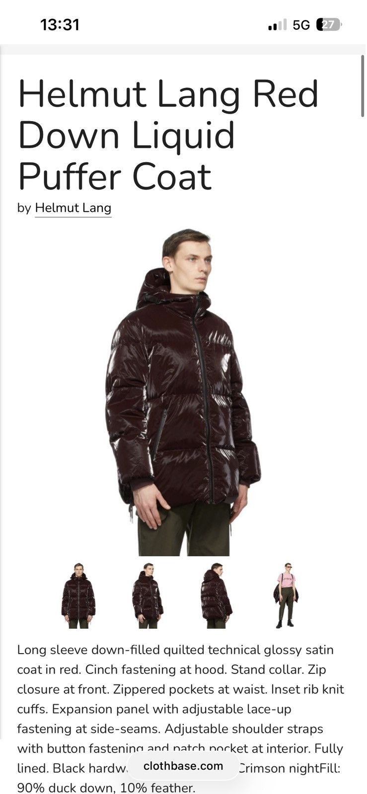 Helmut Lang Helmut Lang Liquid Nylon Puffer Jacket Size US S / EU 44-46 / 1 - 5 Thumbnail