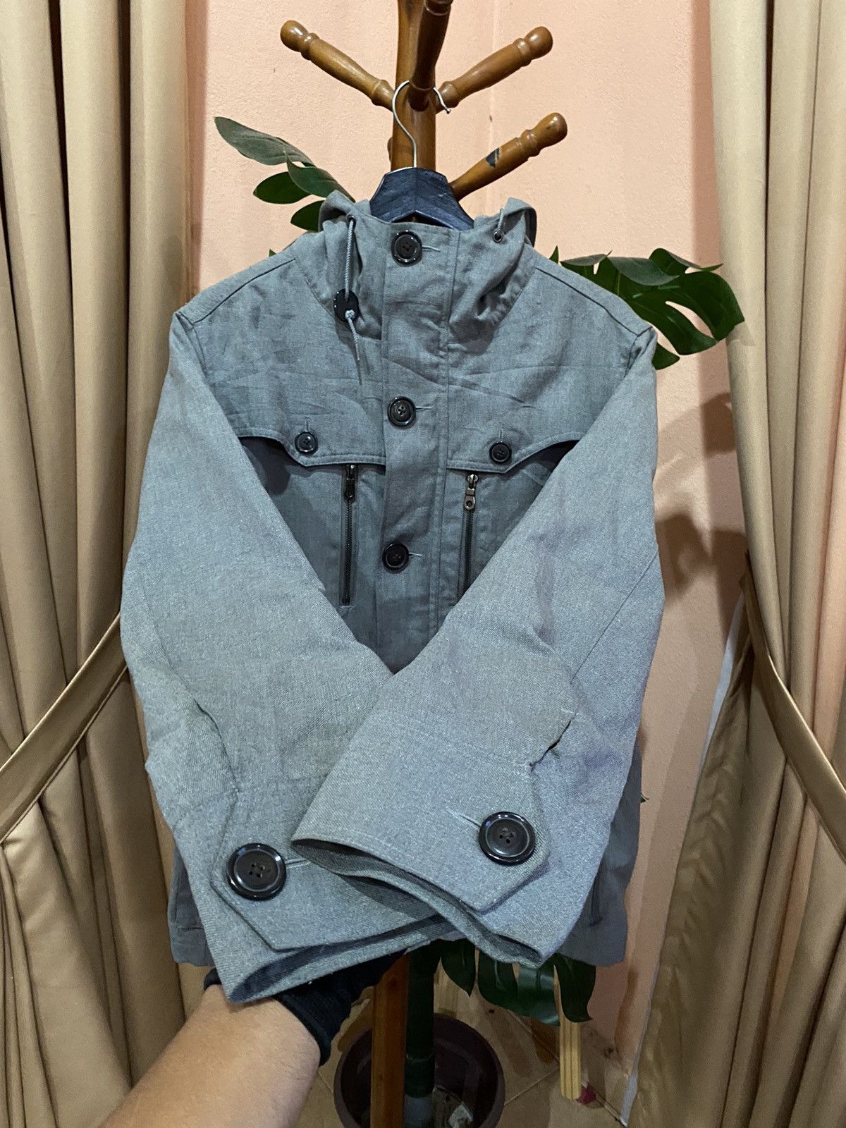 Japanese Brand Otarie Designed Wear Grey Men’s Hooded Jacket - Modern Size US M / EU 48-50 / 2 - 6 Thumbnail