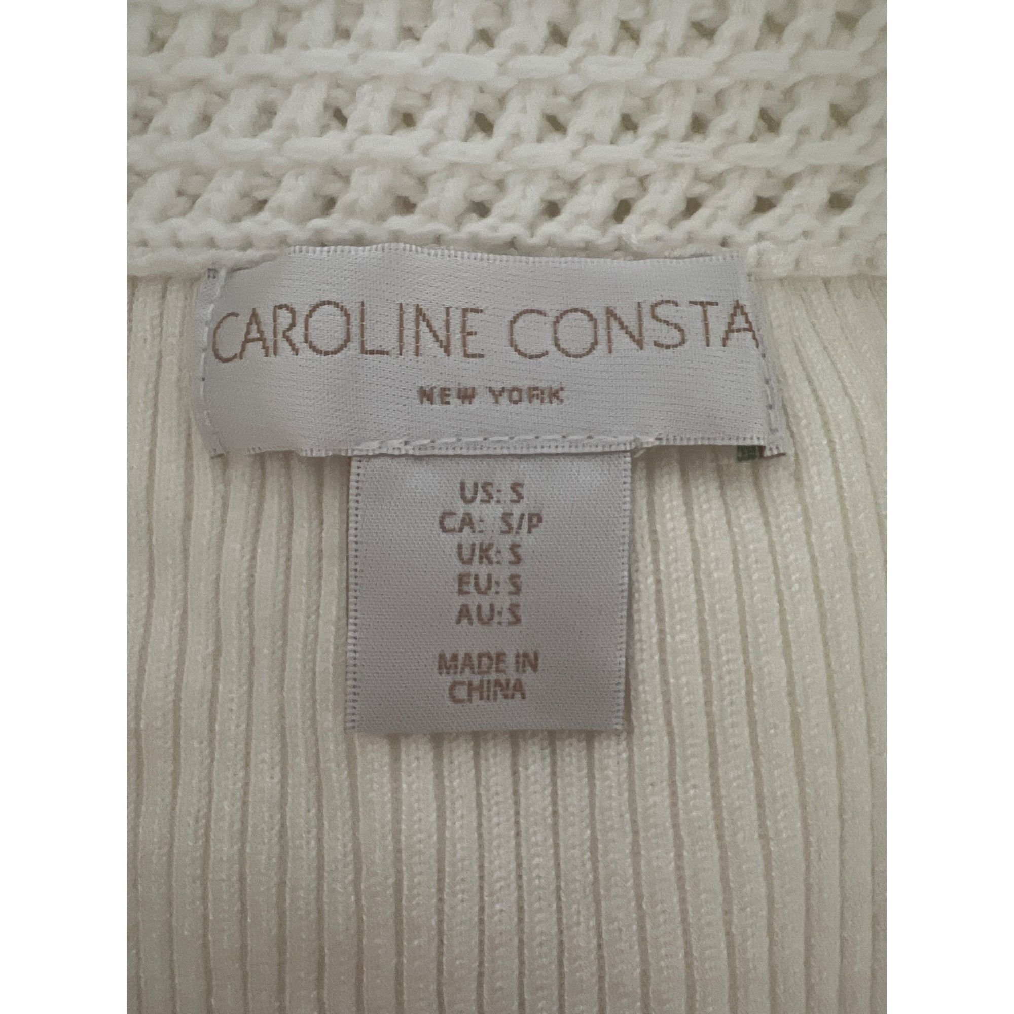 CAROLINE CONSTAS Caroline Constas Ivory Ribbed Knit Sleeveless Top Size S / US 4 / IT 40 - 4 Thumbnail