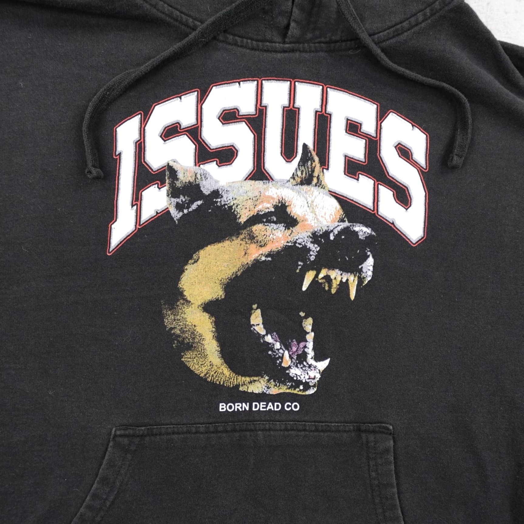 Born VINTAGE Born Dead Hoodie Mens Large Black Issues Dog Graphic Pullover Sweatshirt Skater Size US L / EU 52-54 / 3 - 2 Thumbnail