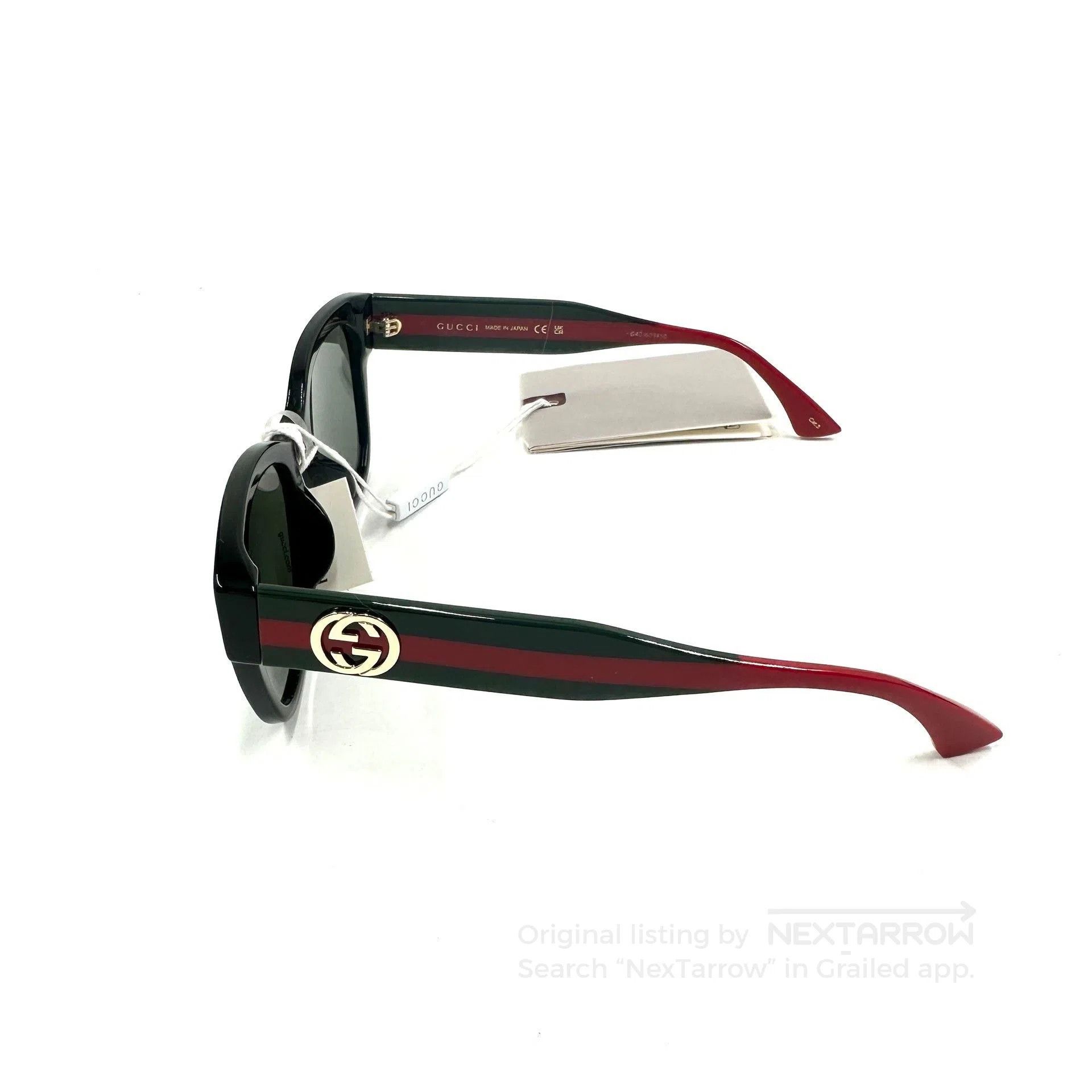 Gucci Gucci GG Logo Red Green Stripe Sunglasses. Size ONE SIZE - 4 Thumbnail