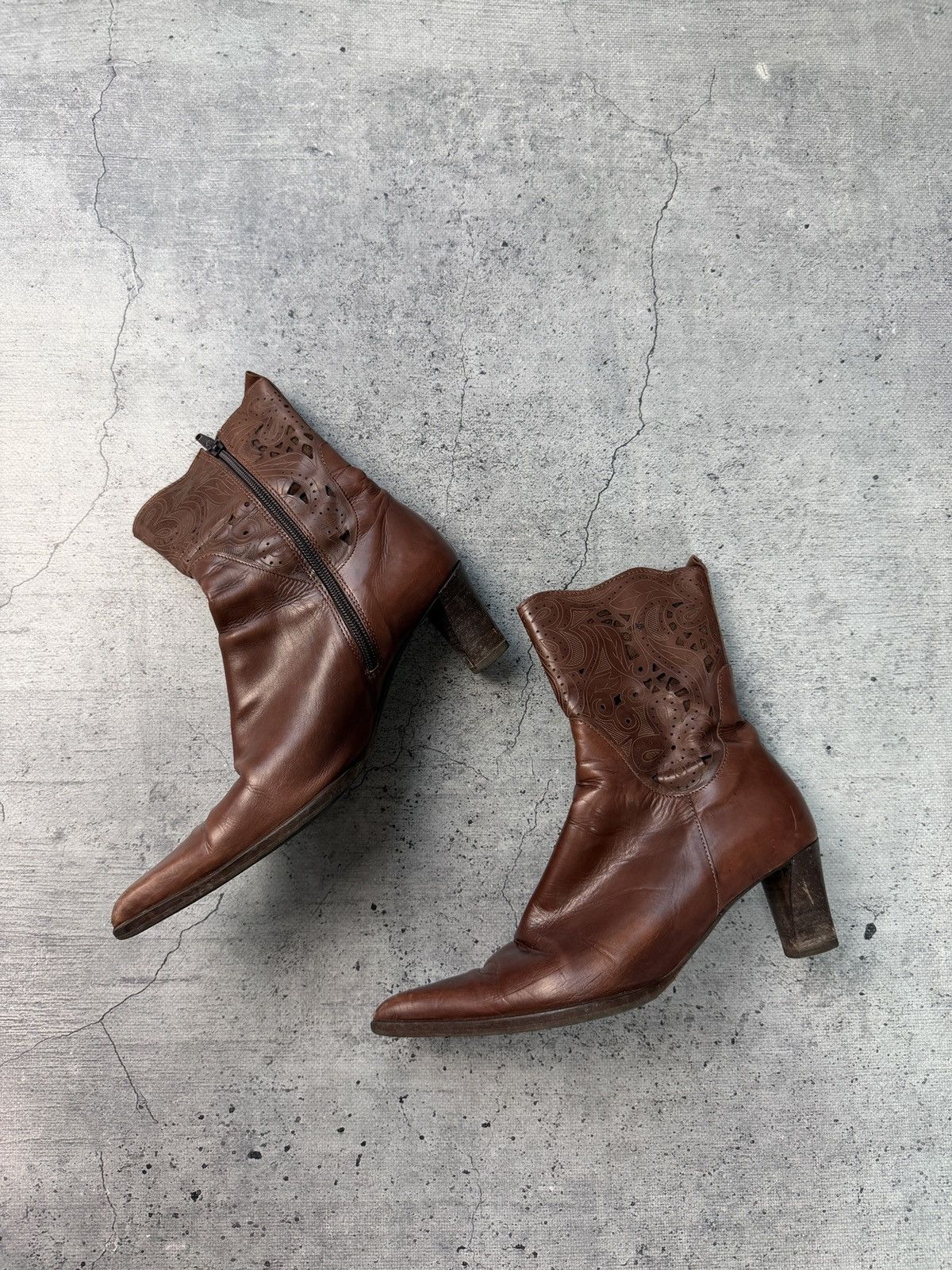 Dirk Bikkembergs Vintage Leather Boots Avantgarde Rick Owens Style AS 98 Rare Size US 5.5 / EU 38 - 5 Thumbnail
