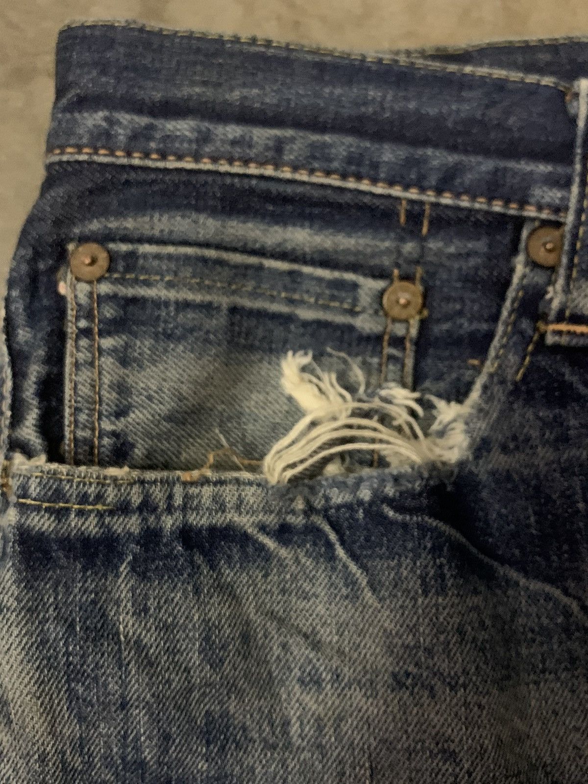 Japanese Brand × Sugar Cane Vintage Sugar Cane Selvedge Flare Distress Denim Jeans Size US 32 / EU 48 - 10 Thumbnail