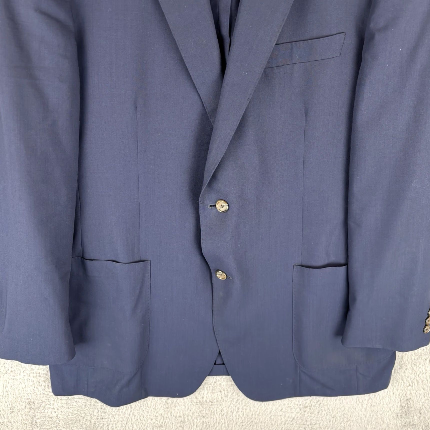 Vintage Samuelsohn Performance Blazer Mens 46 Tall Navy 100% Wool Sport Coat Jacket Blazer Size 46R - 3 Thumbnail