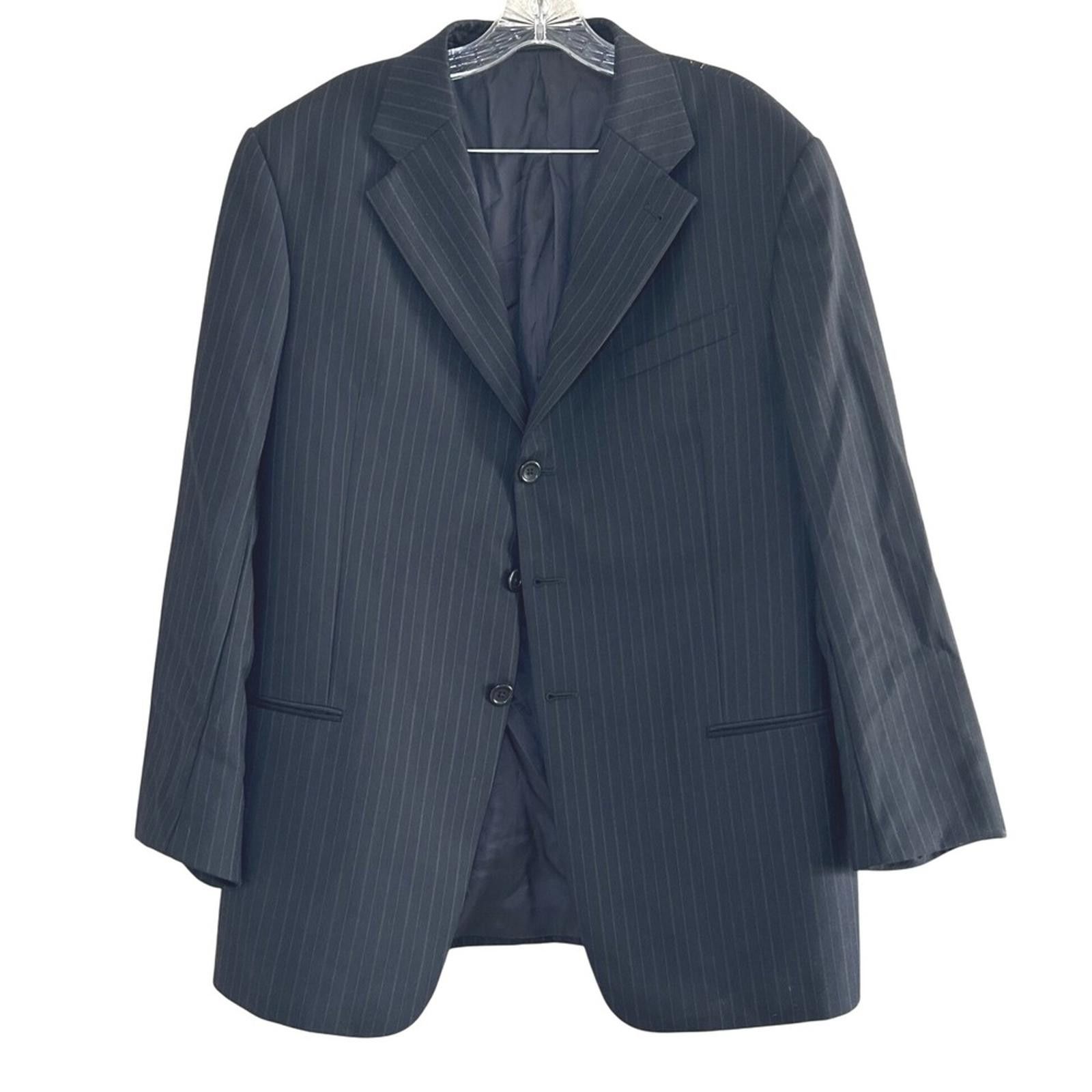 Armani Collezioni ARMANI COLLEZIONI Men's Classic Pinstripe Wool Suit Blazer Size 46L - 1 Thumbnail