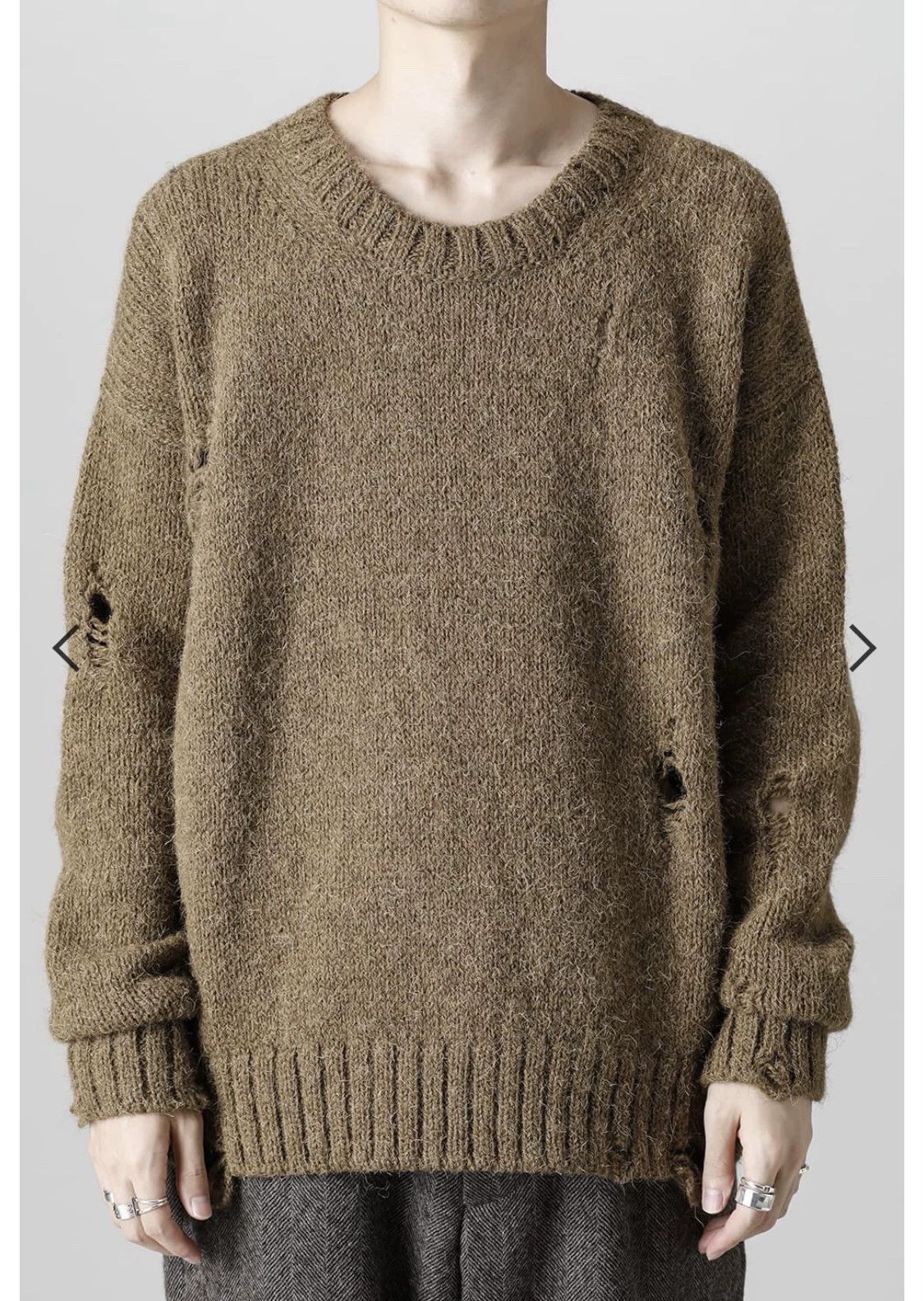 UMA WAMG Distressed Sweater in Brown