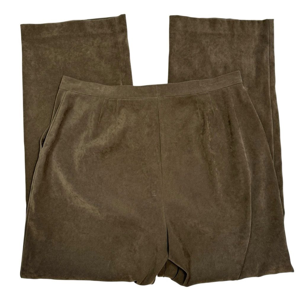 Other Norton McNaughton Brown Faux Suede Straight Leg Pants Size Size 34" / US 12 / IT 48 - 3 Thumbnail