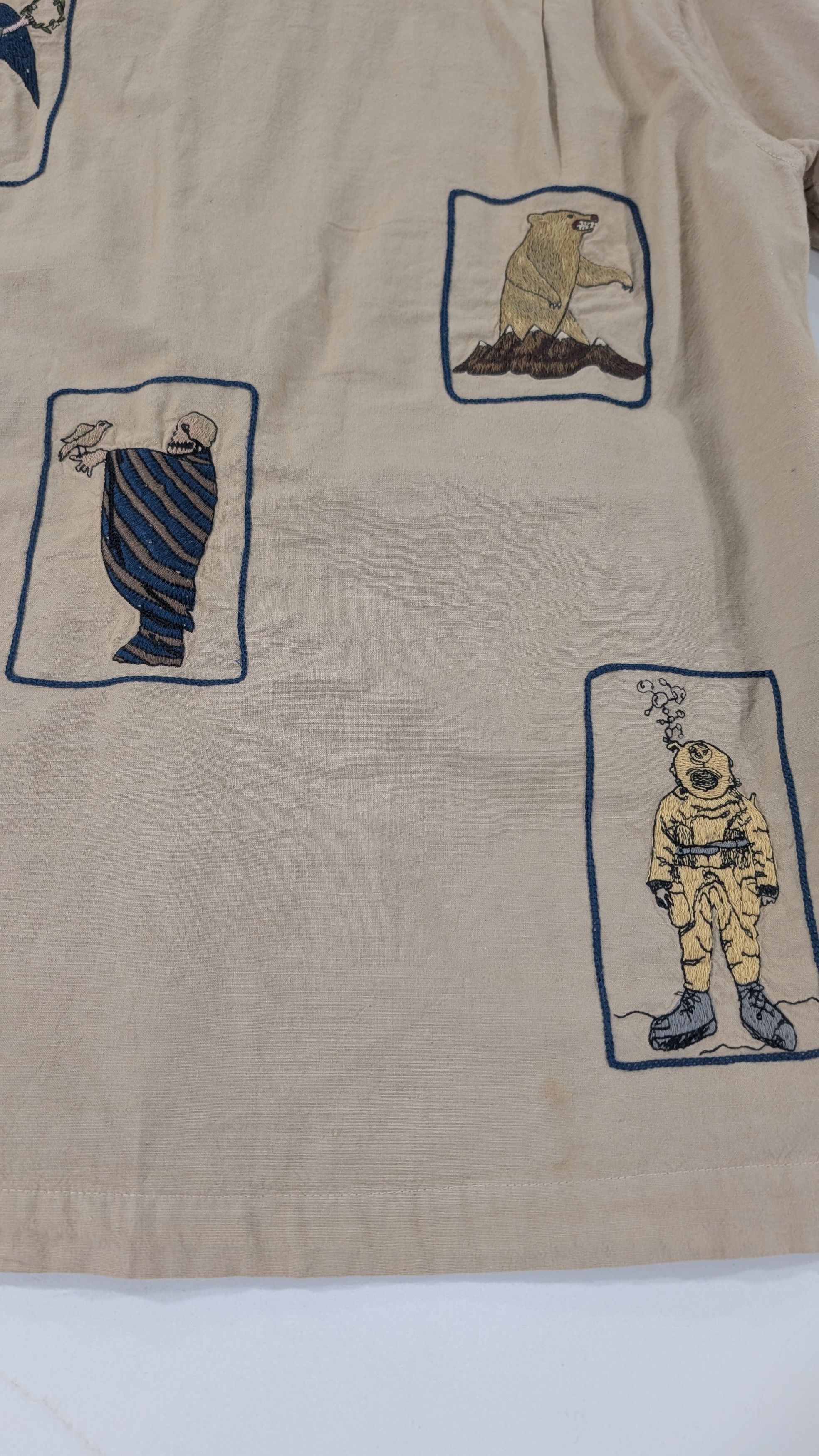 Samuel Zelig Box Camp Shirt Embroidered Art