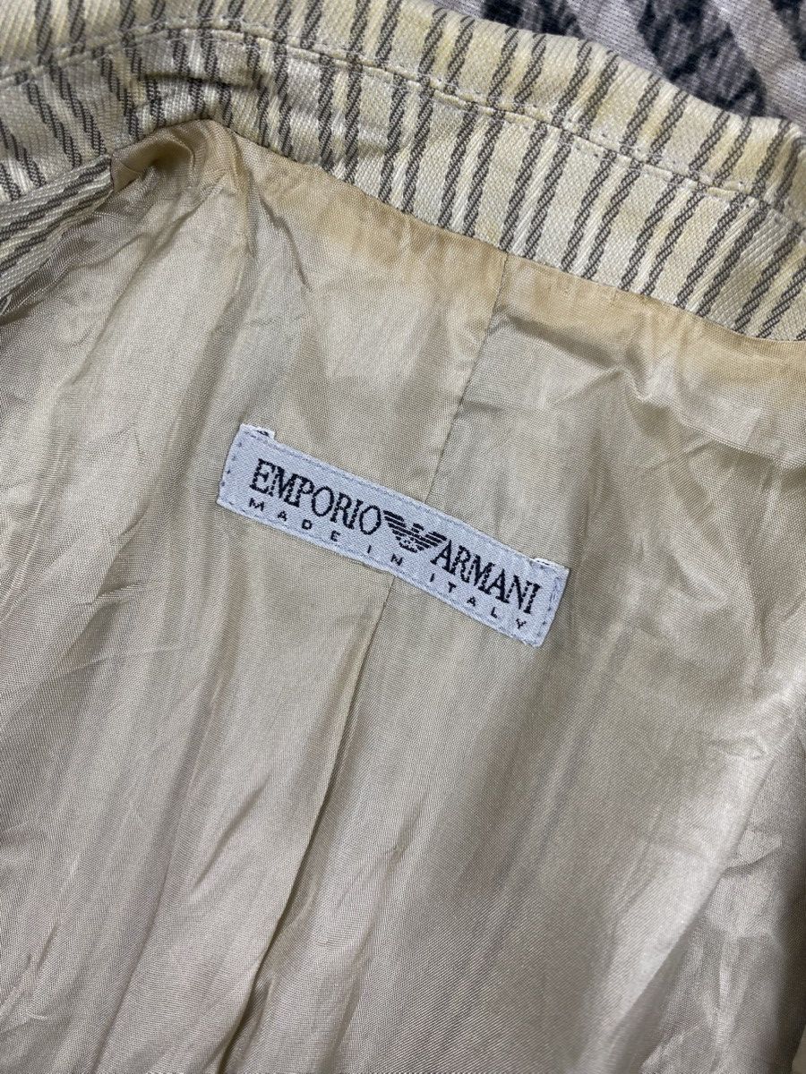 Emporio Armani Vintage Emporio Armani Minimalist Pinstriped Blazer Size S / US 4 / IT 40 - 9 Thumbnail