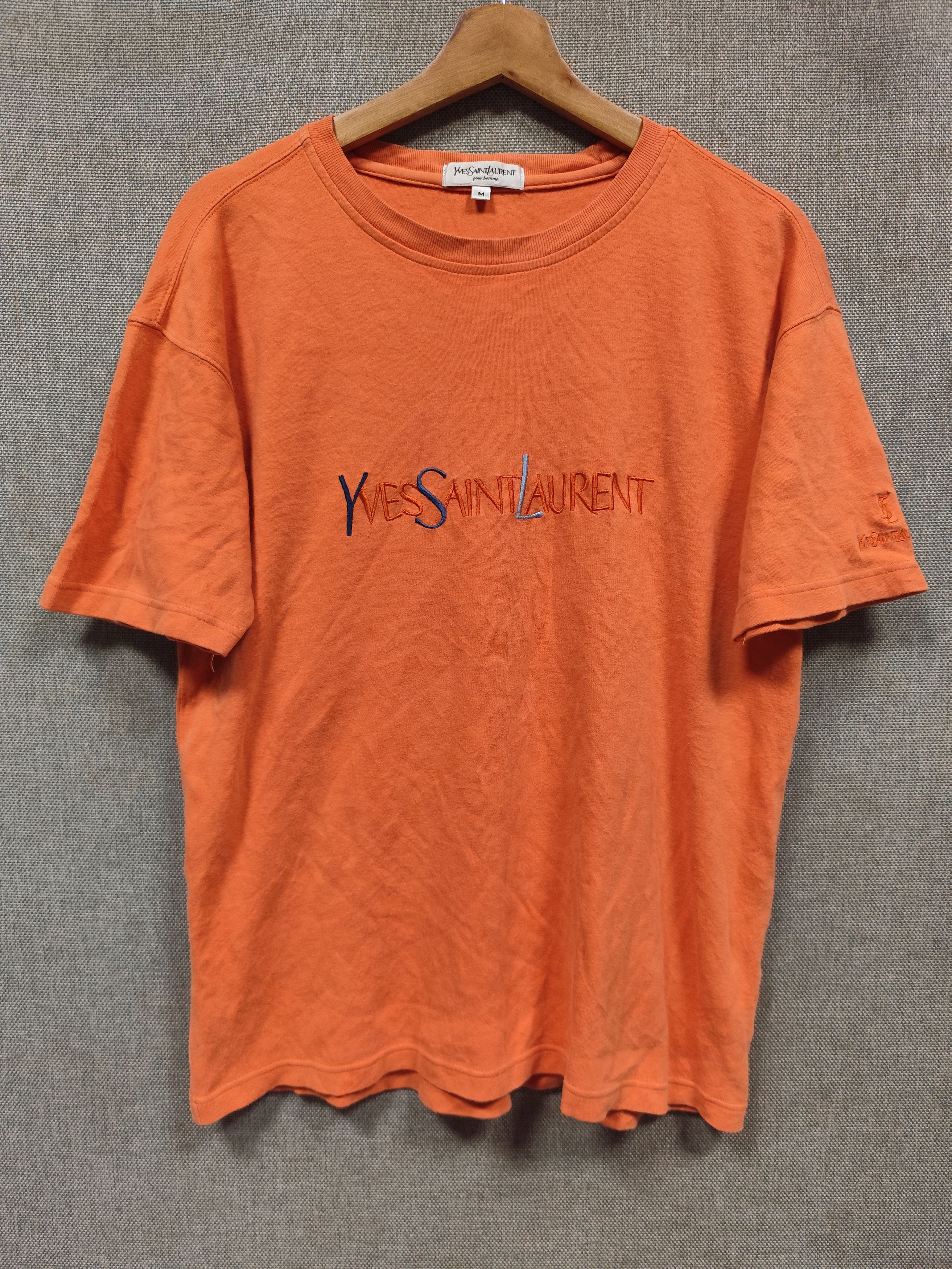 Yves Saint Laurent t shirt ysl pour homme logo embroidery Size US M / EU 48-50 / 2 - 1 Thumbnail