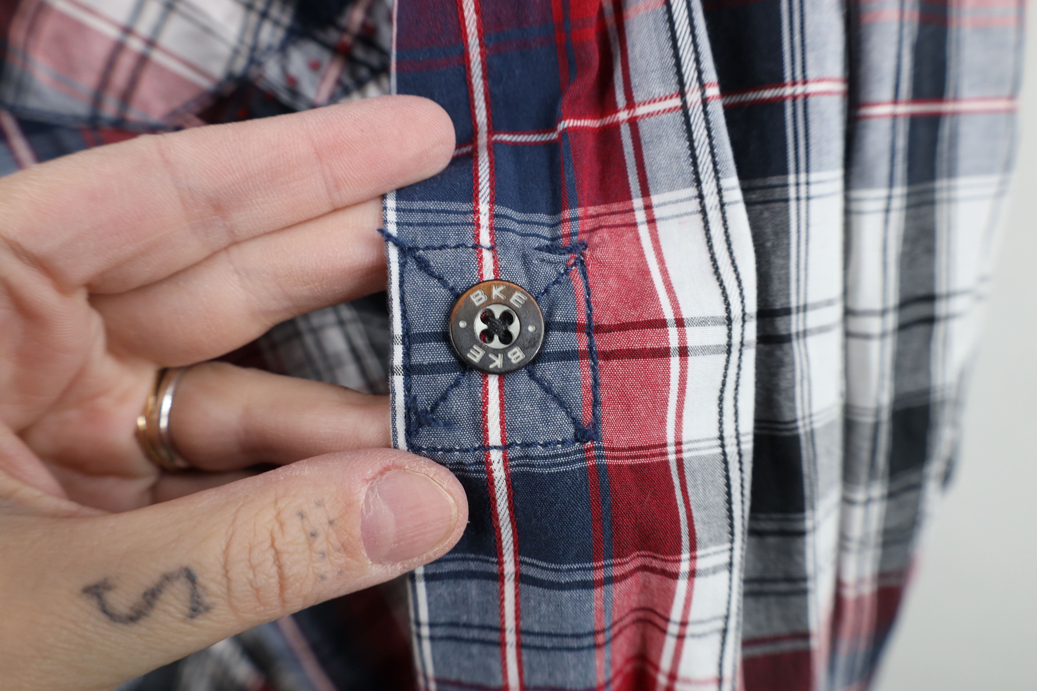 Vintage Buckle BKE Thick Stitch Collared Button Shirt Plaid Cotton Size US XL / EU 56 / 4 - 4 Thumbnail