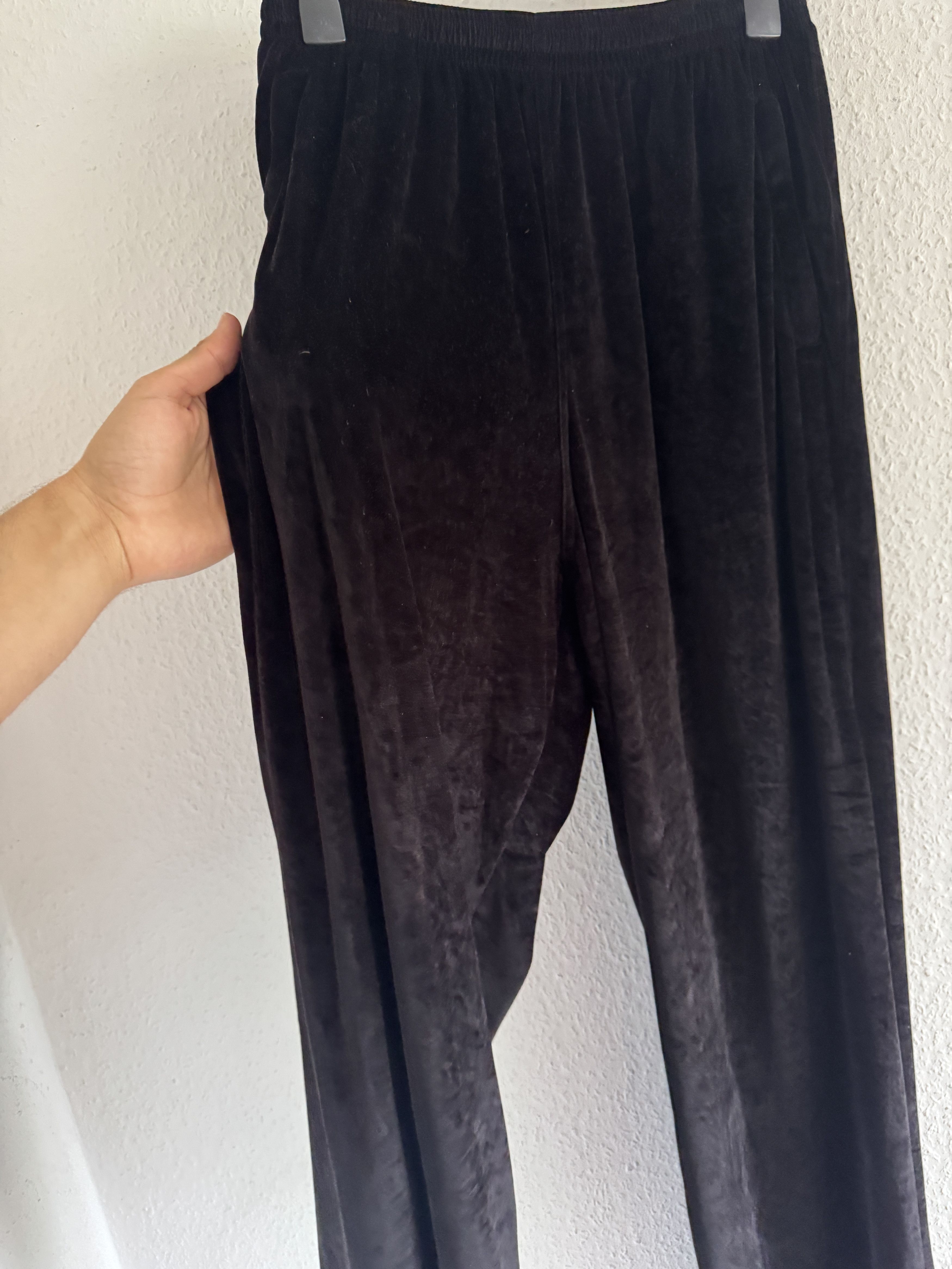 Balenciaga Velvet Wide-Leg Pants Black Size US 32 / EU 48 - 5 Thumbnail