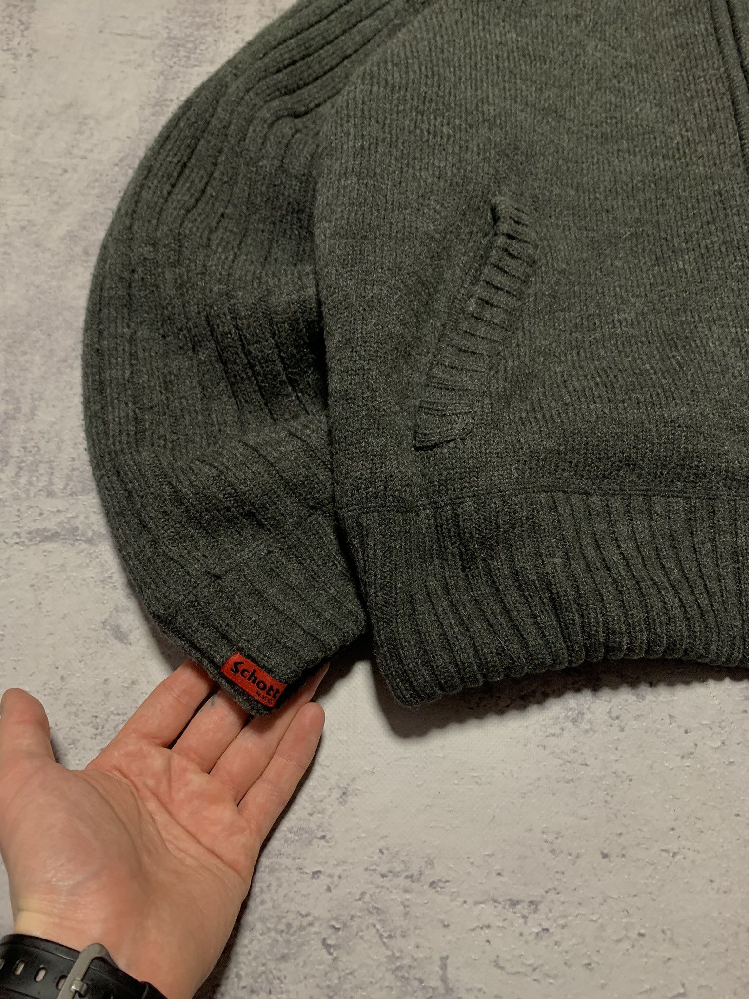 Schott Schott Sherpa Knitted Jacket Size XL Size US XL / EU 56 / 4 - 3 Thumbnail