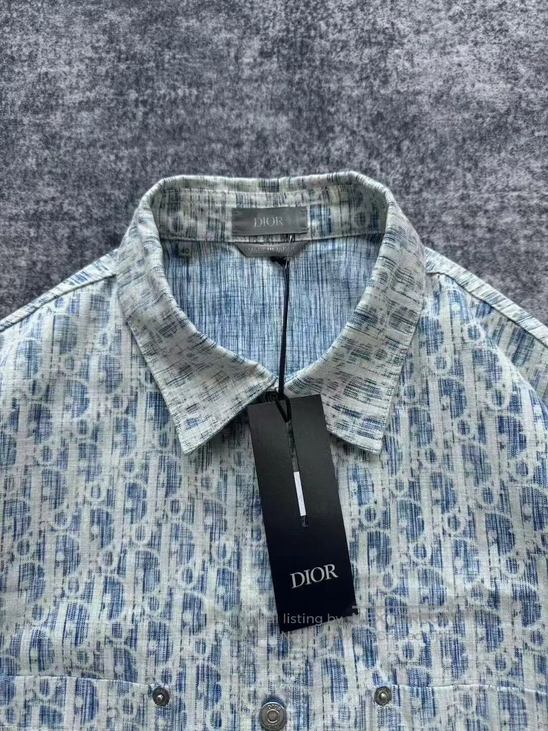 Dior new blue printed denim shirt jacket. Size US L / EU 52-54 / 3 - 3 Thumbnail