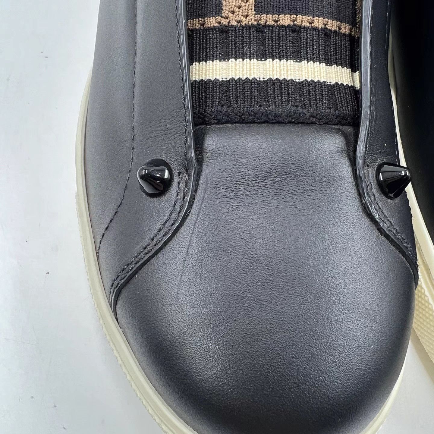 Fendi Fendi Black Leather Slip-On Low-Top Sneakers K12 Size US 7.5 / IT 37.5 - 8 Thumbnail