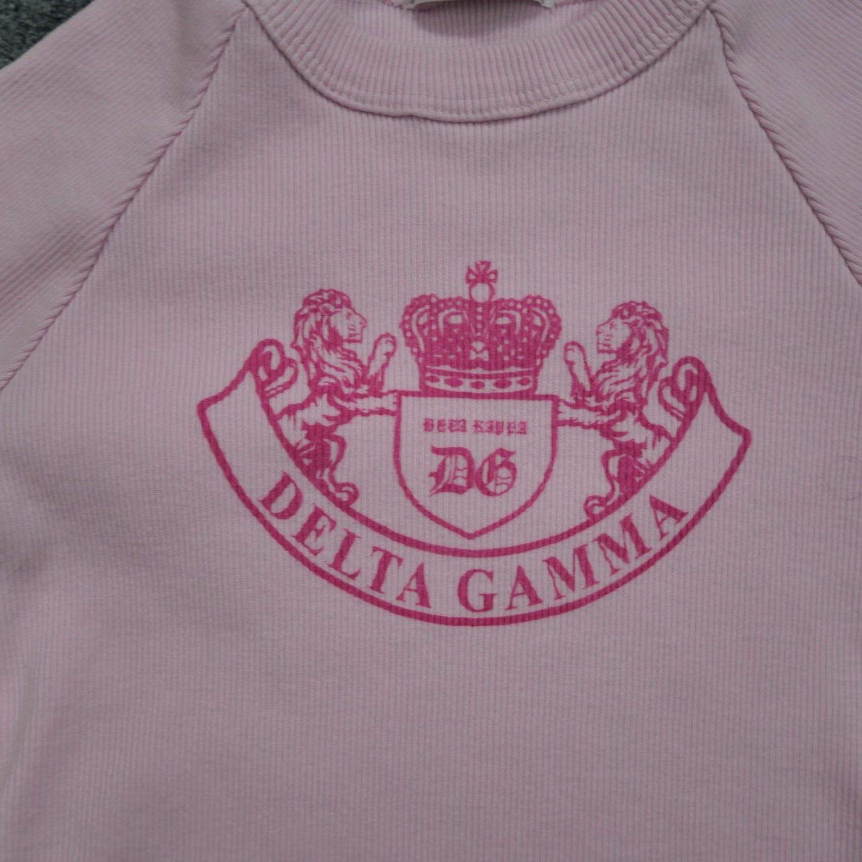 Delta VINTAGE Delta Gamma Shirt Womens M Pink Crest Sorority Y2K Hang Loose Hut T-Shirt Size M / US 6-8 / IT 42-44 - 2 Thumbnail