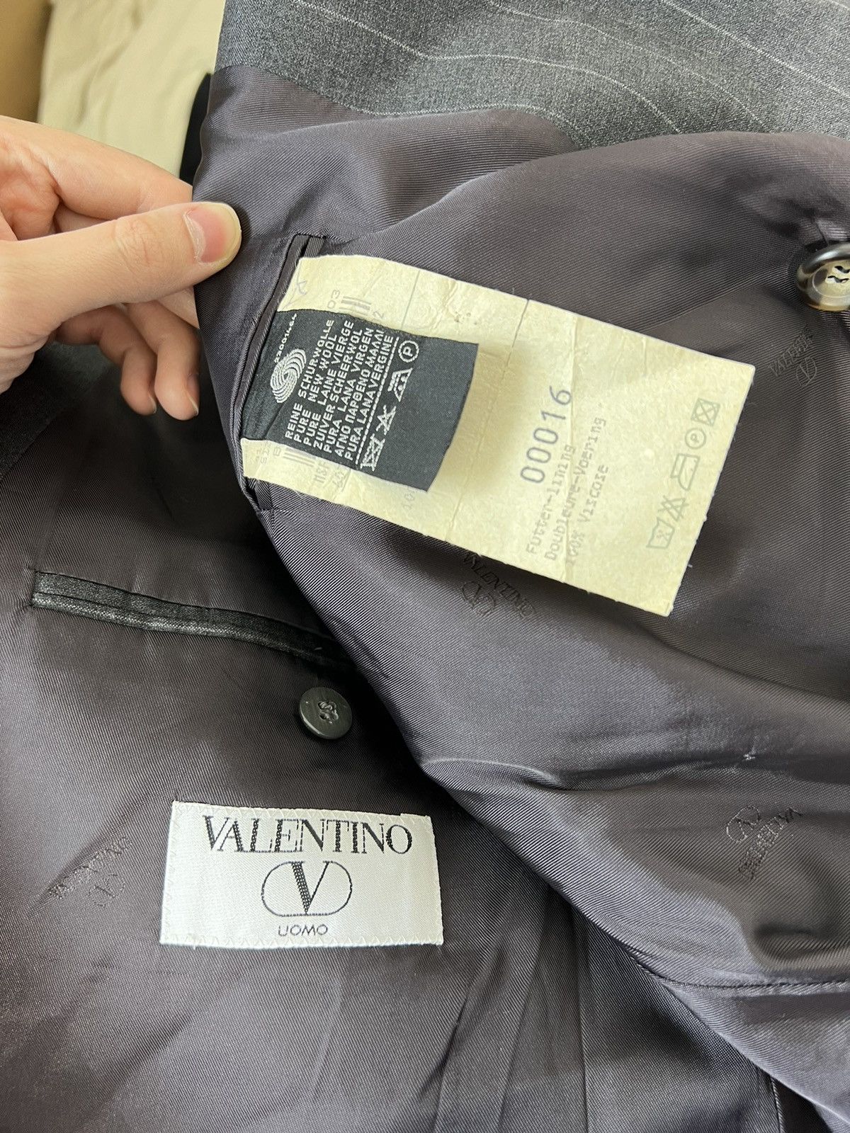 Valentino Dwurzędowa Marynarka Valentino Uomo Pure New Wool Vintage Size L / US 10 / IT 46 - 4 Thumbnail