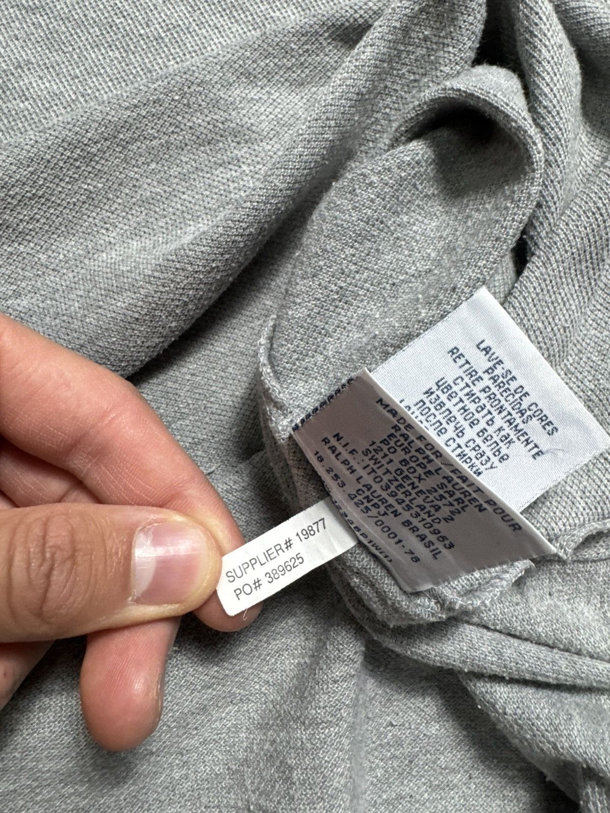 Polo Ralph Lauren Polo Ralph Lauren Big Pony #3 Vintage Polo Shirt Gray Size US L / EU 52-54 / 3 - 7 Thumbnail