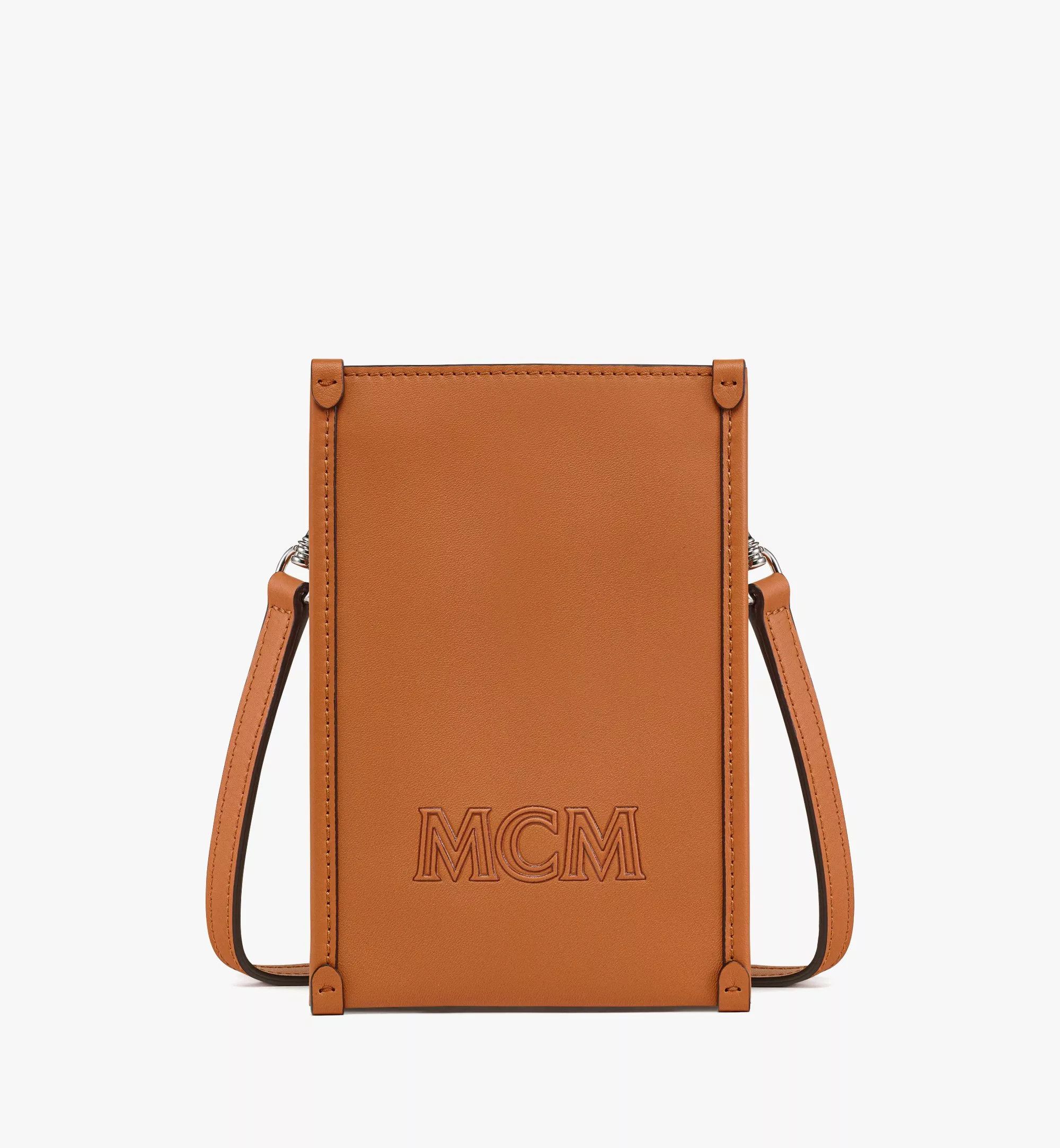 MCM o1mt1gz1224 Size: OS / ID Lanyard Phone Case in Caramel Size ONE SIZE - 1 Thumbnail