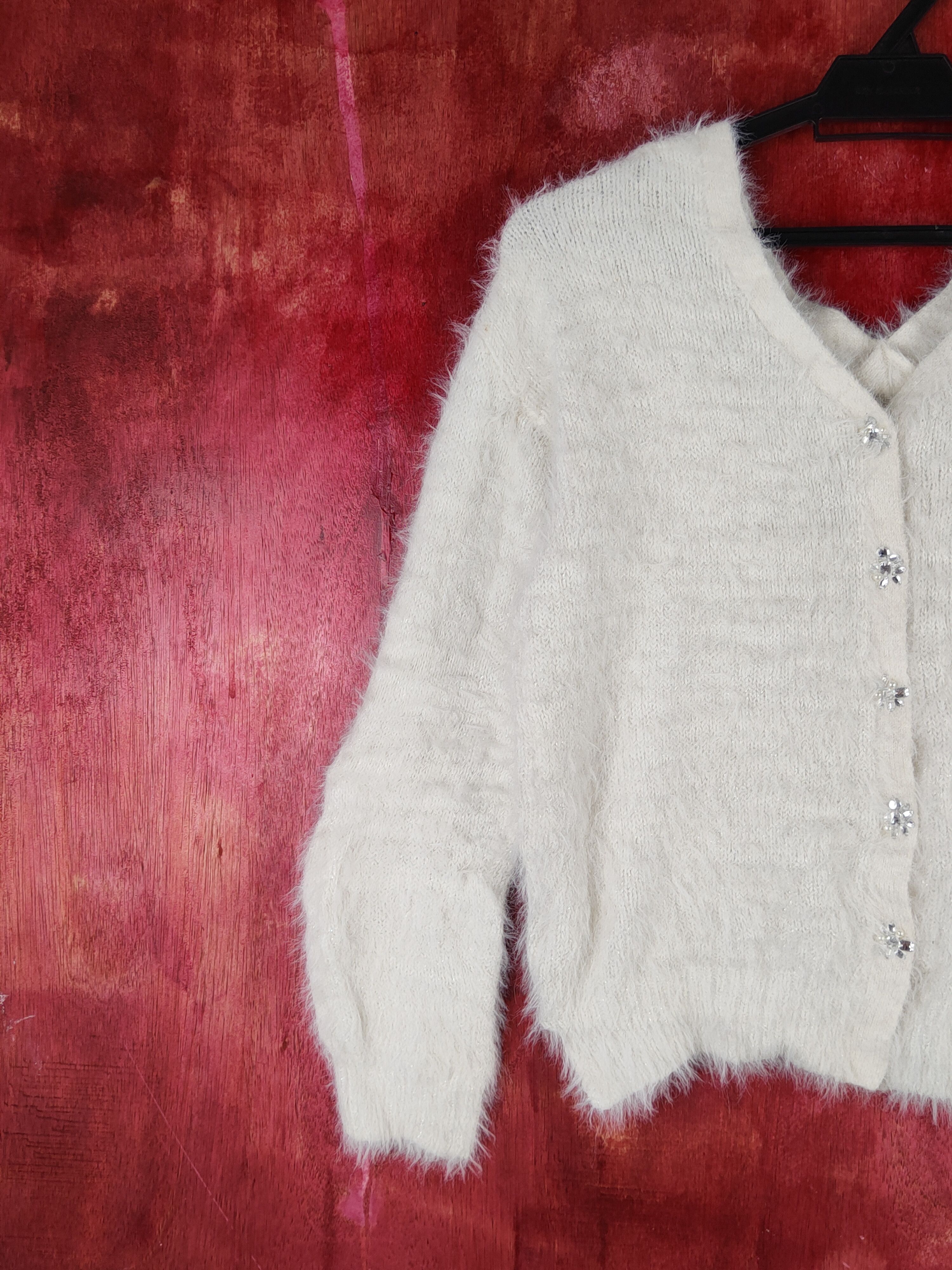 Homespun Knitwear × Japanese Brand May Pretty White Shag Shaggy Fur Mohair Knitwear #S1963 Size XS / US 0-2 / IT 36-38 - 3 Thumbnail