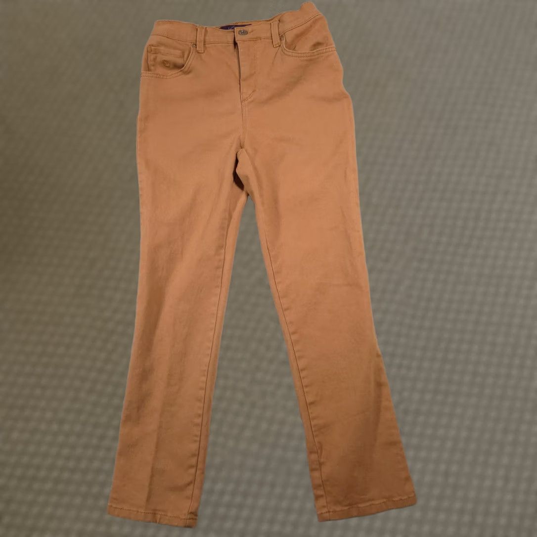 Gloria Vanderbilt Gloria Vanderbilt Pants Womens 4 Petite Brown Amanda Straight Leg Stretch Casual Pants Size 27" / US 4 / IT 40 - 1 Thumbnail