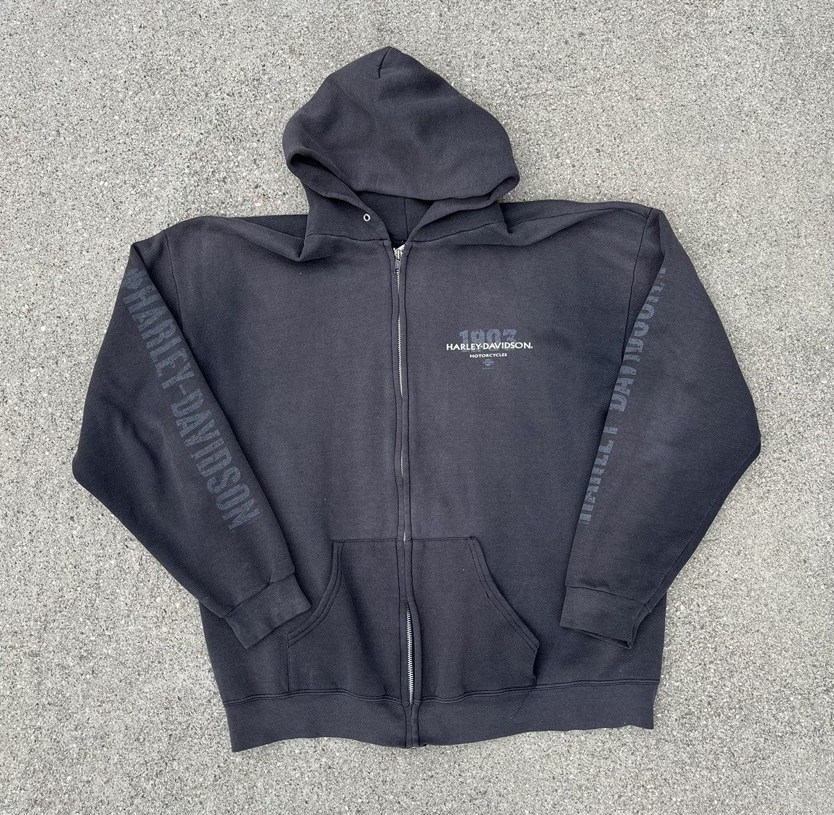 Harley Davidson Vintage 2001 Harley Davidson Zip Hoodie Sweatshirt Jacket Size US L / EU 52-54 / 3 - 1 Thumbnail