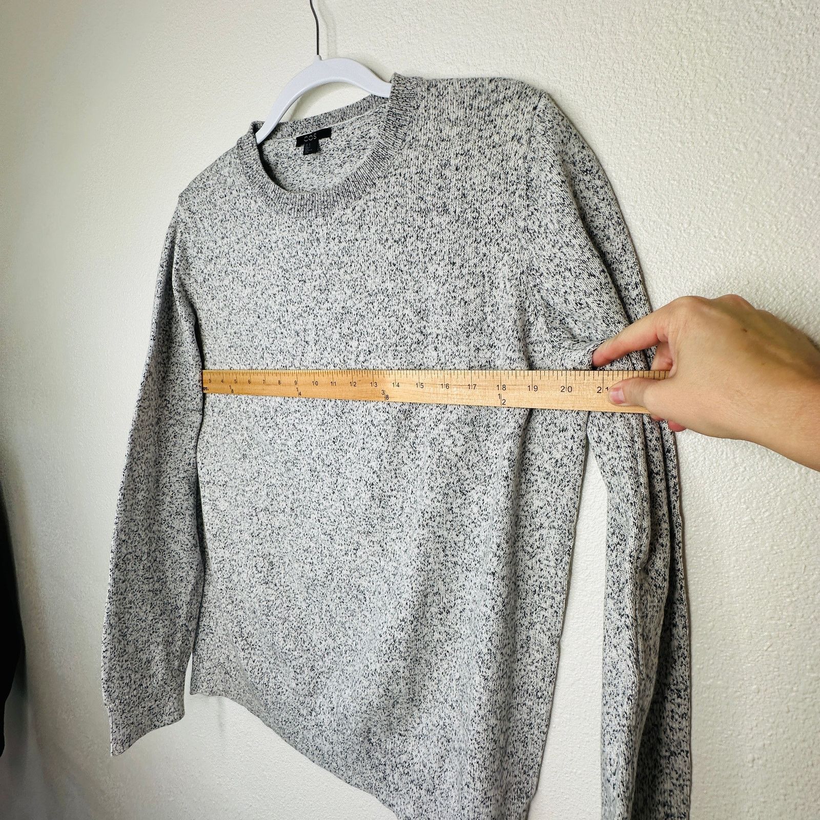 Cos COS Black & White Marled Long Sleeve Sweater 100% Cotton S Size US S / EU 44-46 / 1 - 10 Thumbnail